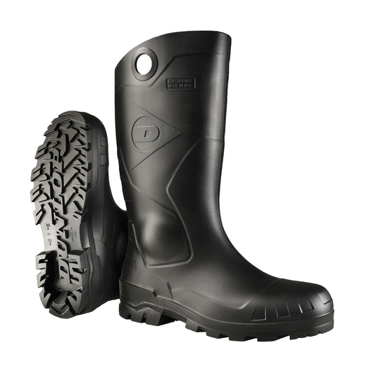Dunlop Protective Footwear, Chesapeake plain toe Black Amazon, 100% Waterproof PVC, Lightweight and Durable