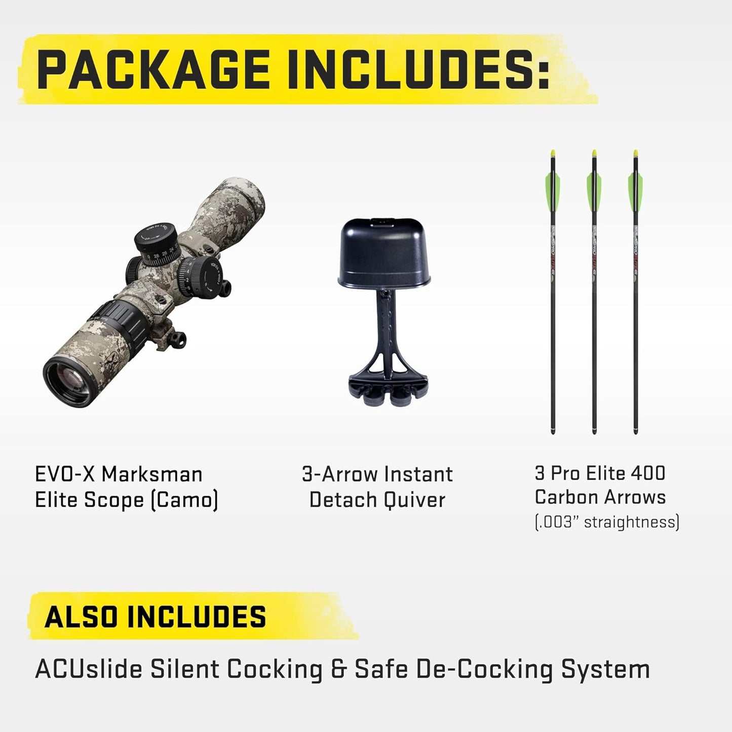 TenPoint Stealth 450 Crossbow, Veil Alpine - 450 FPS - Our Fastest Forward Draw Crossbow - Includes 100-yard EVO-X Marksman Elite Scope, ACUslide & 3 Pro Elite 400 Carbon Arrows