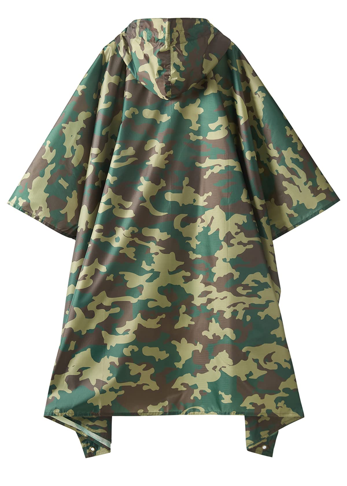 PTEROMY Hooded Rain Poncho for Adult with Pocket, Waterproof Lightweight Unisex Raincoat for Hiking Camping Emergency