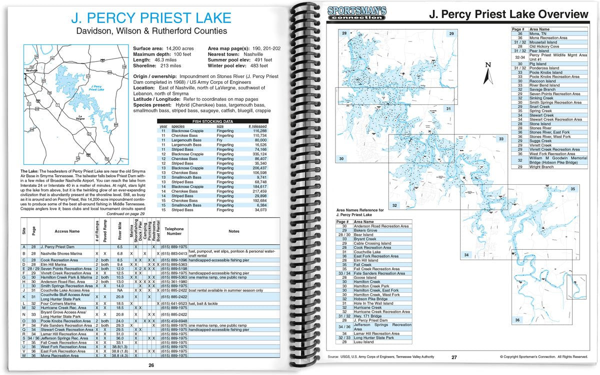 Middle Tennessee Fishing Map Guide