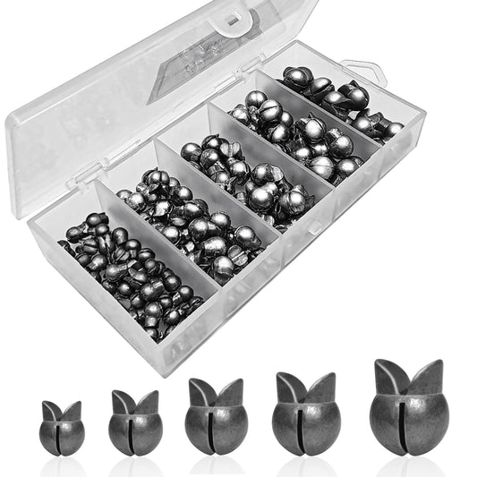 SANWEAL120PCS/200PCS Fishing Weights Sinkers - Premium Split ShotFishing Weights Sinkers - Round Removable Fishing Sinkers - 5/6 Sizes