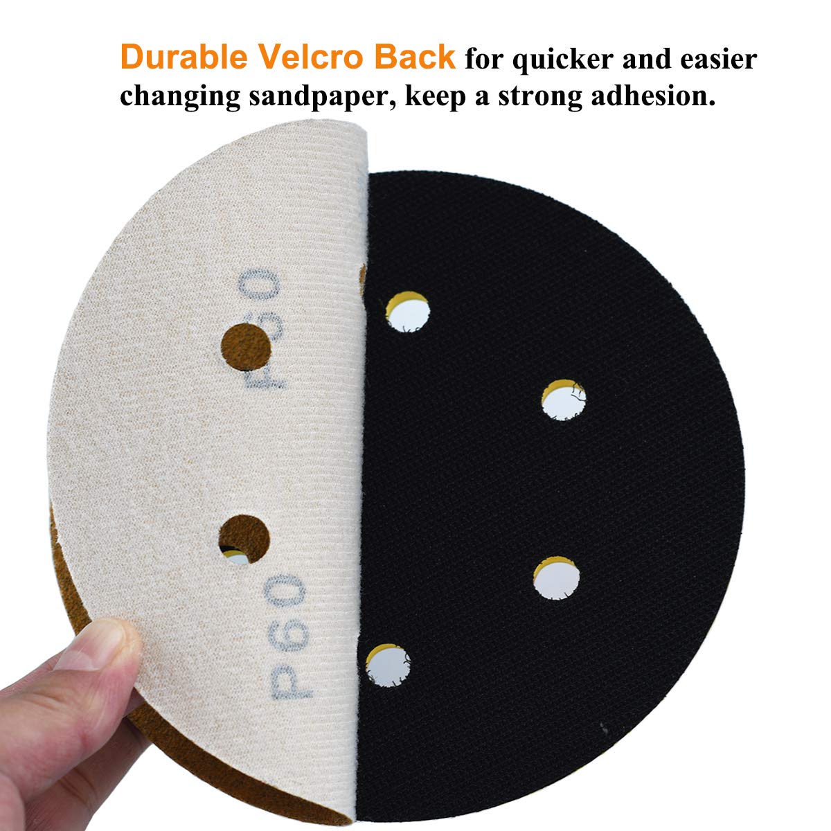 6-Inch 6-Hole Hook and Loop Sanding Discs 600-Grit, Random Orbital Sandpaper for Automotive and Woodworking, 100-Pack