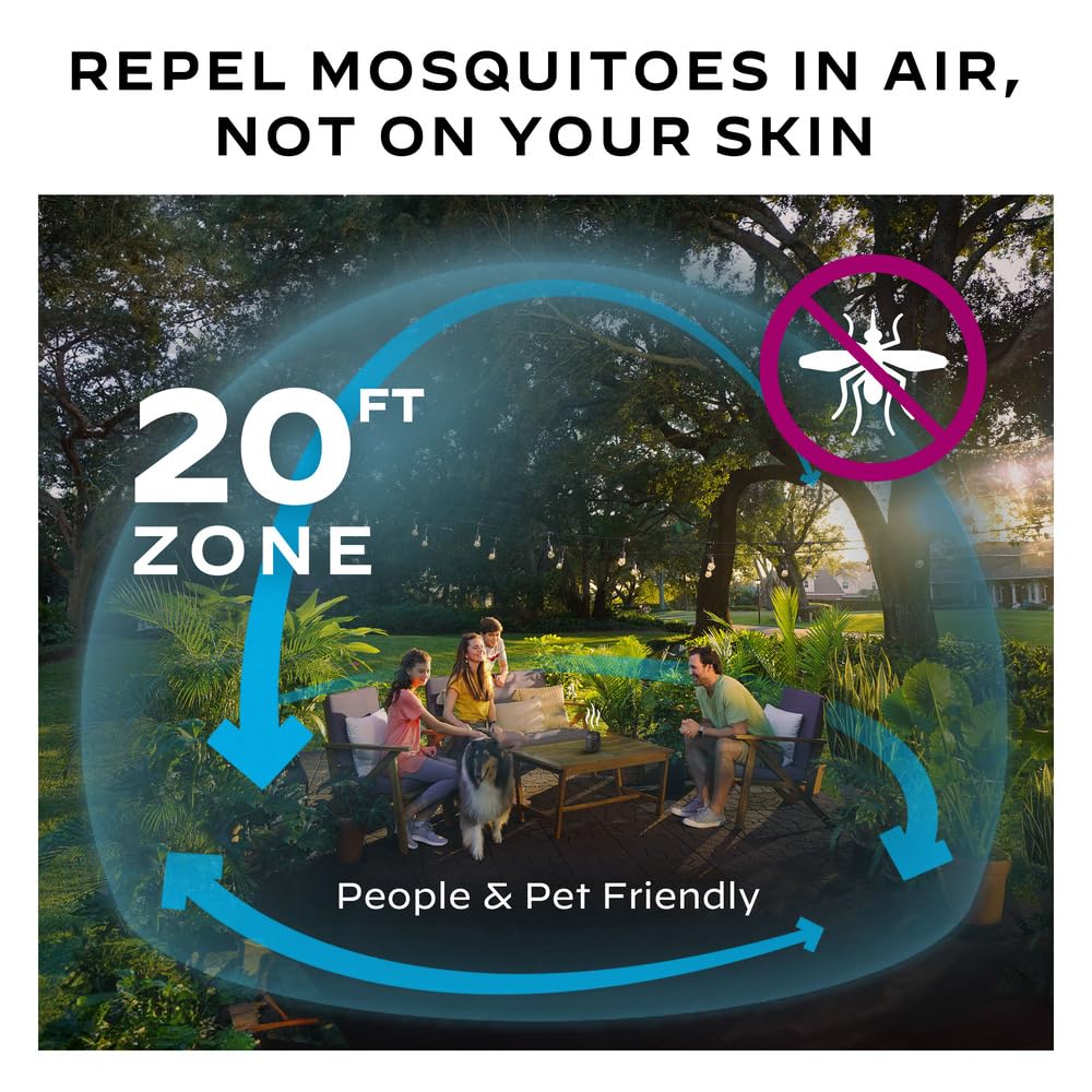Thermacell Mosquito Repellent E-Series Rechargeable Repeller; Patio Shield 20’ Mosquito Protection Zone; Includes 12-Hr Repellent Refill; No Flame or Scent; Bug Spray and Bug Zapper Alternative