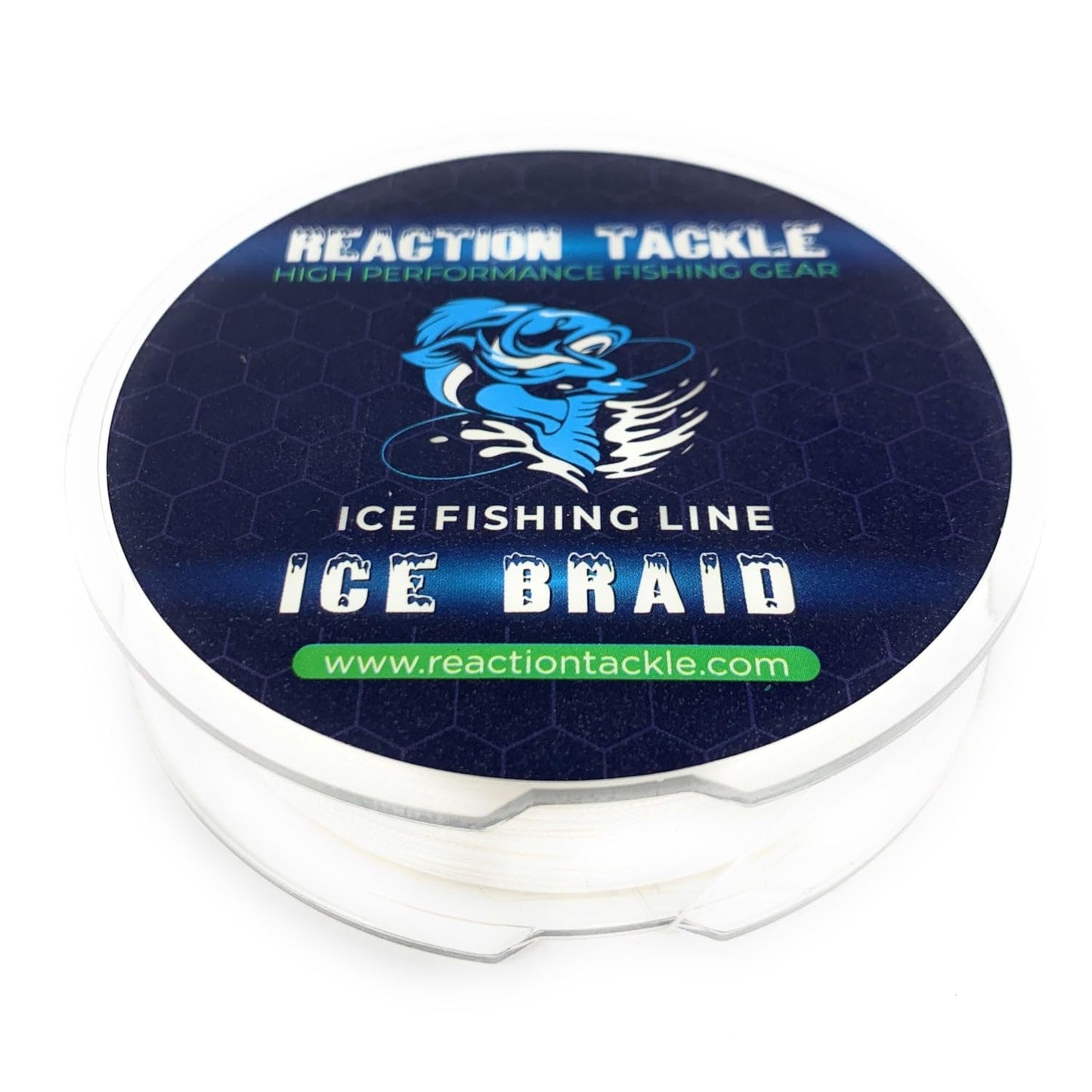 Reaction Tackle Ice Fishing Braided Fishing Line, Tip-Up Line, 8 Strands, Zero Memory Super Stong Pro Grade Power Ice Braided Line 150 Yard Spools