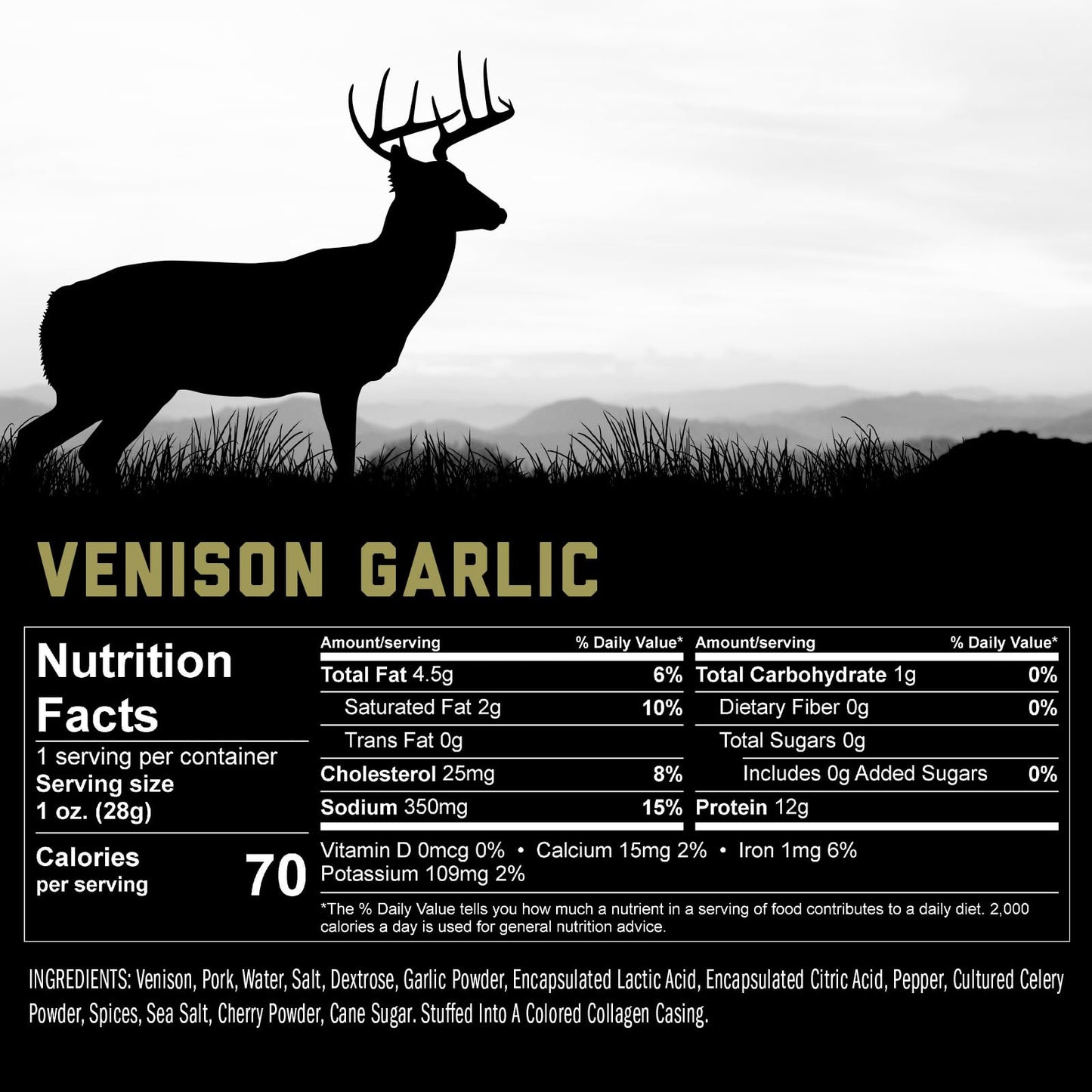 ICON Meats Snack Sticks Sampler - Assorted Flavors of Bison, Elk, Venison and Pork Jerky Sticks - 24 Pack of Individually Wrapped Meat Sticks, 6 Per Flavor – USDA Approved, All Natural Artisan Meats