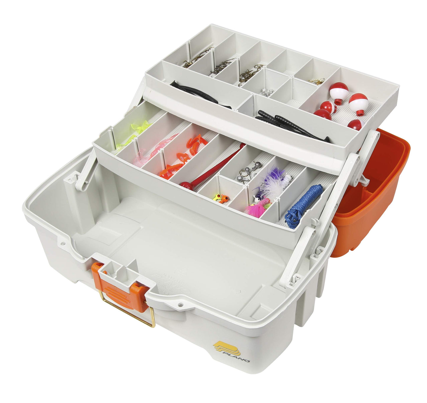 Plano Ready-Set-Fish 3-Tray Tackle Box with Tackle, Aqua Blue/Tan, One Size