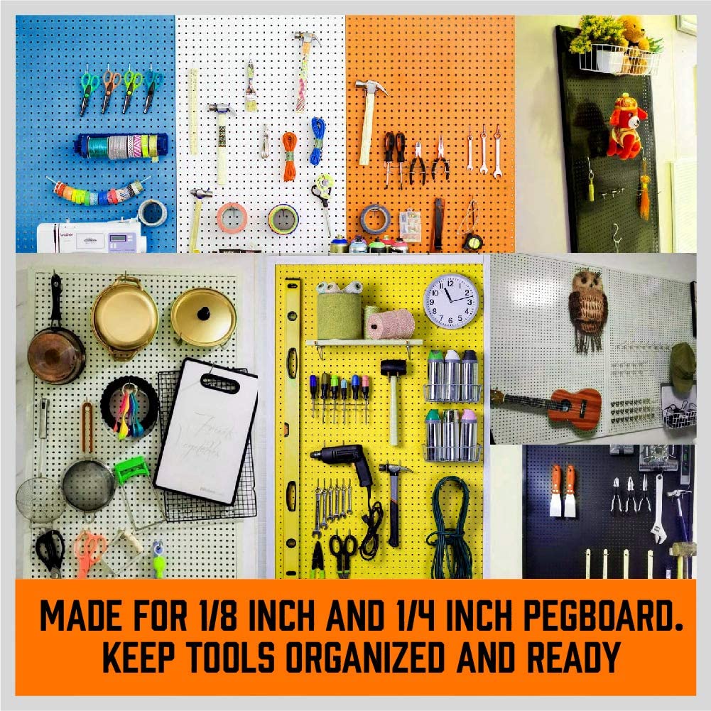 HORUSDY 150-Piece Pegboard Hooks Assortment, Pegboard Accessories with Pegboard Bins for Organizing Various Tools