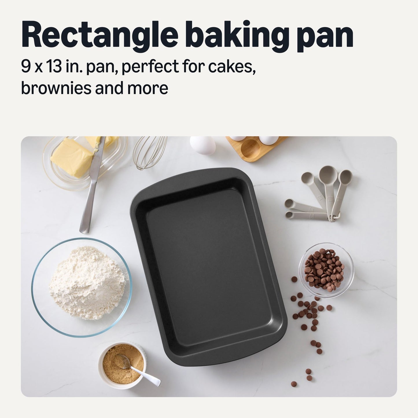 Amazon Basics Nonstick Rectangle Baking Pan, Dishwasher and Oven-Safe, 9 x 13 in.