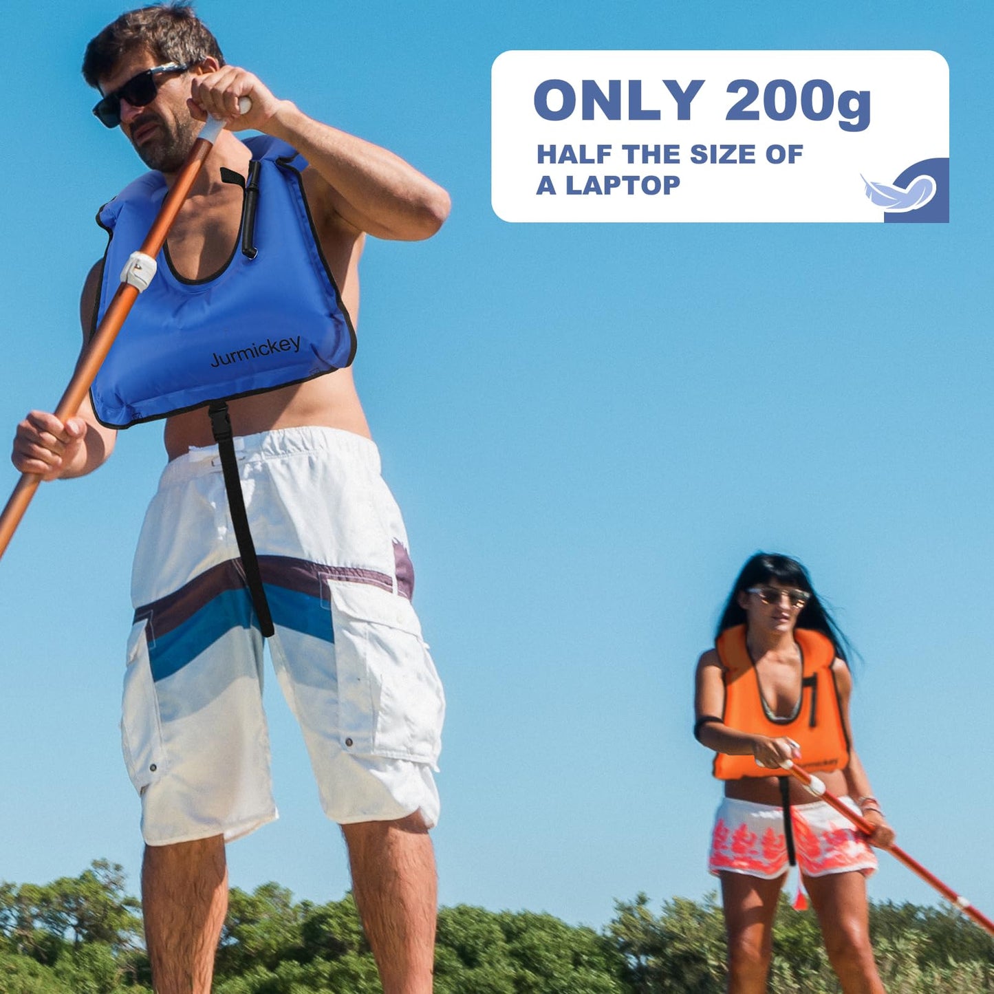 2Pcs Inflatable Snorkel Vest Adults, Portable Snorkel Jacket, Buoyancy Vest for Snorkeling, Swimming, Kayaking, Boating, Safety Load Up to 220 Ibs