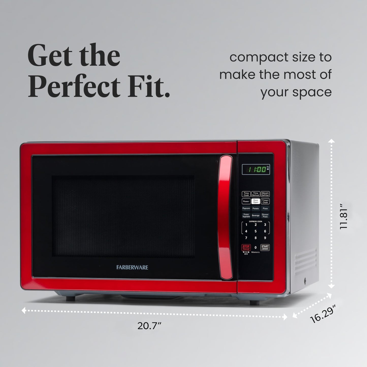 Farberware Countertop Microwave 700 Watts, 0.7 Cu. Ft. - Microwave Oven With LED Lighting and Child Lock - Perfect for Apartments and Dorms - Easy Clean Stainless Steel