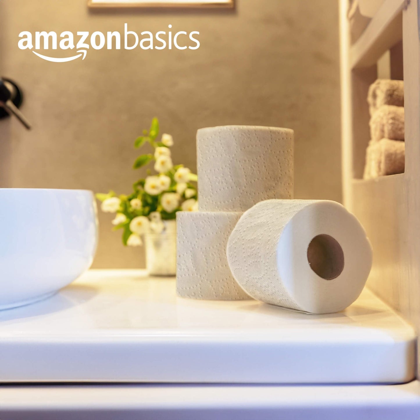 Amazon Basics Soft and Strong 2-Ply Toilet Paper, 6 Ultra Rolls = 24 Regular Rolls, Unscented, 340 Sheets per Roll, Septic Safe