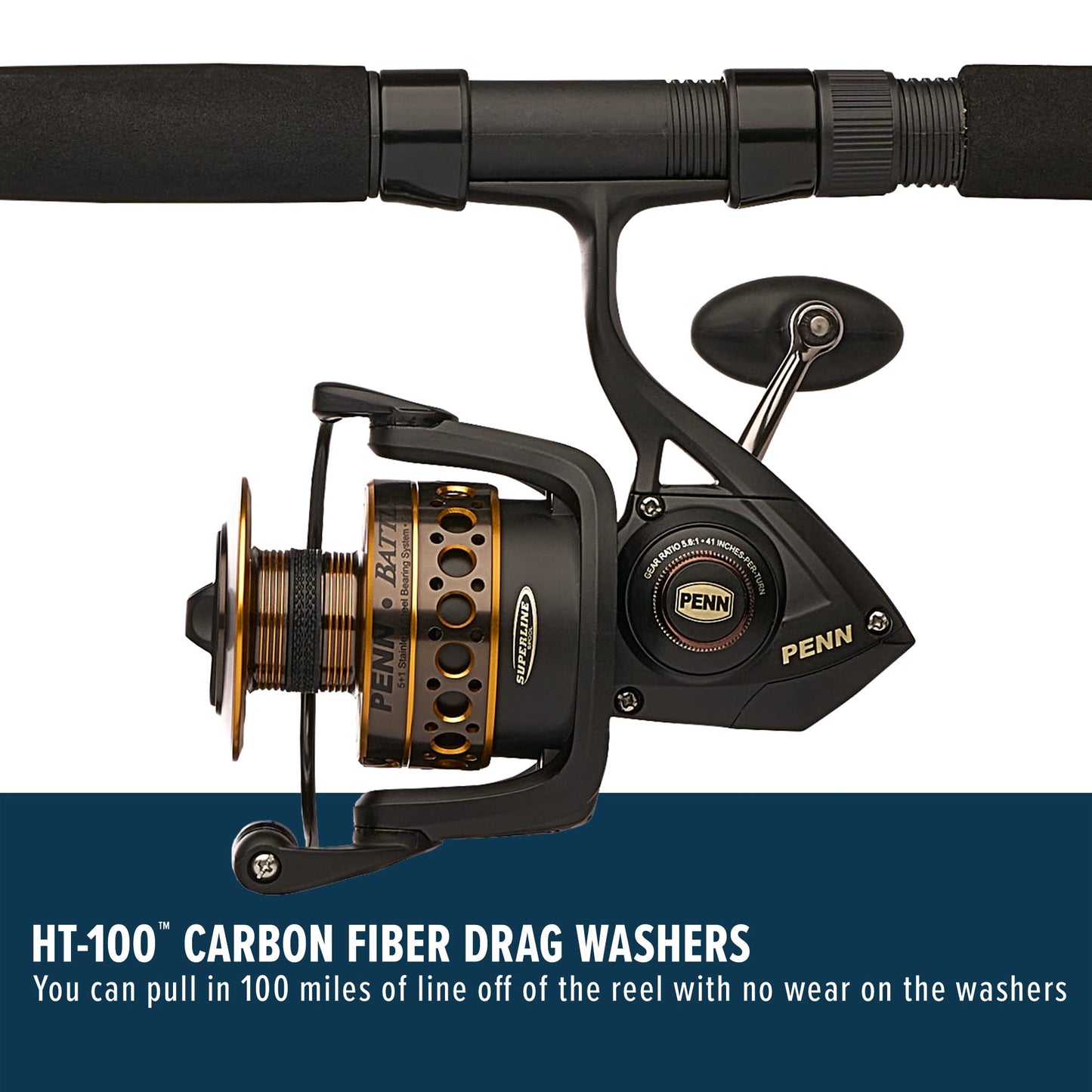PENN Battle Spinning Reel and Fishing Rod Combo