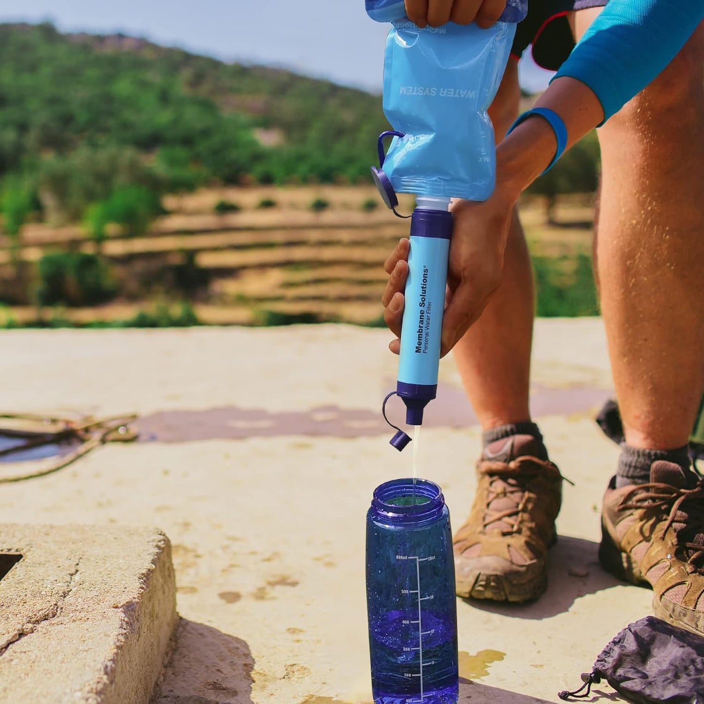 Membrane Solutions Straw Water Filter, Survival Filtration Portable Gear, Emergency Preparedness, Supply for Drinking Hiking Camping Travel Hunting Fishing Team Family Outing