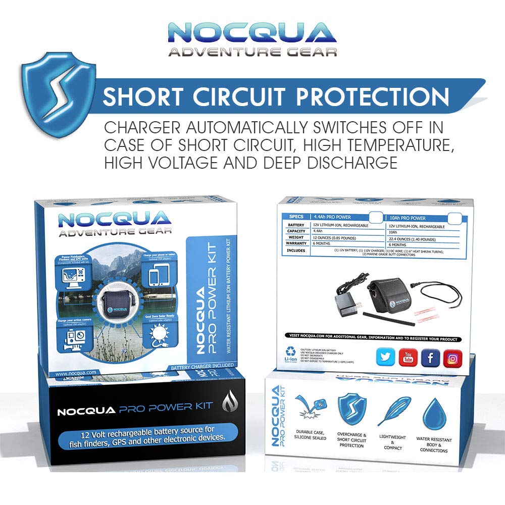 Pro Power Water-Resistant Battery & Charger Kit - Compatible with GPS, Depth & Fish Finders, & Most 12 Volt Electronics