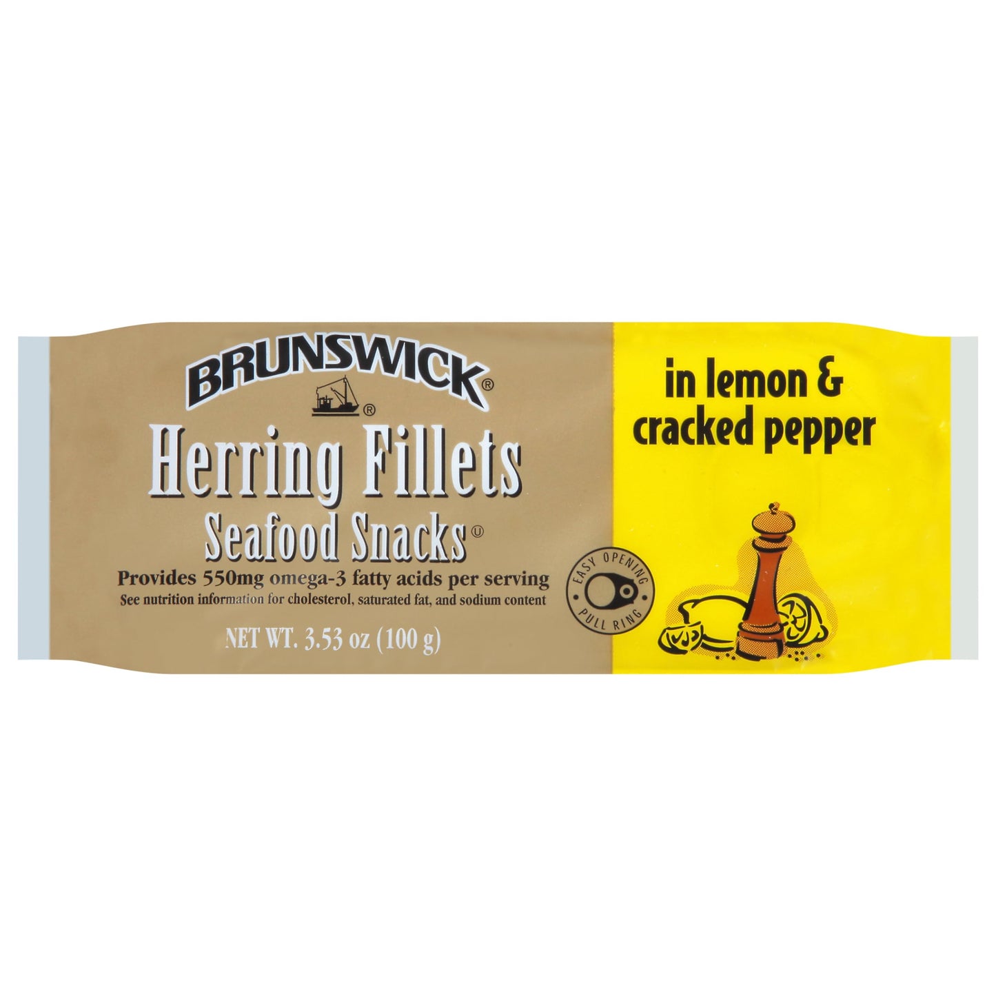 Brunswick Boneless Kipper Style Herring Fillets, 3.53 oz Can (Pack of 12) - 18g Protein per Serving - Gluten Free, Keto Friendly - Great for Pasta & Seafood Recipes