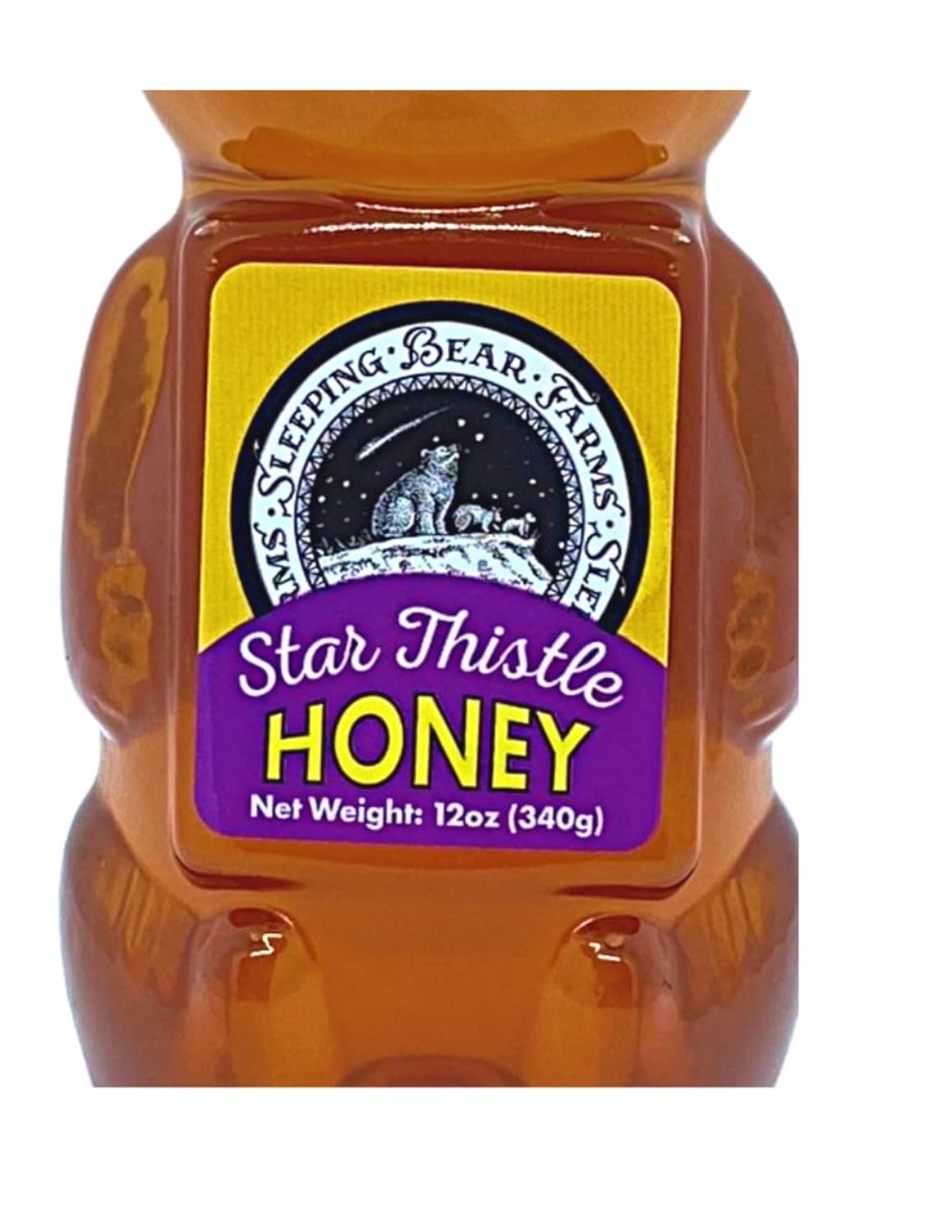 Star Thistle Honey Bear - Pure Michigan Honey, Unpasteurized, Unblended, No Additives - 12oz