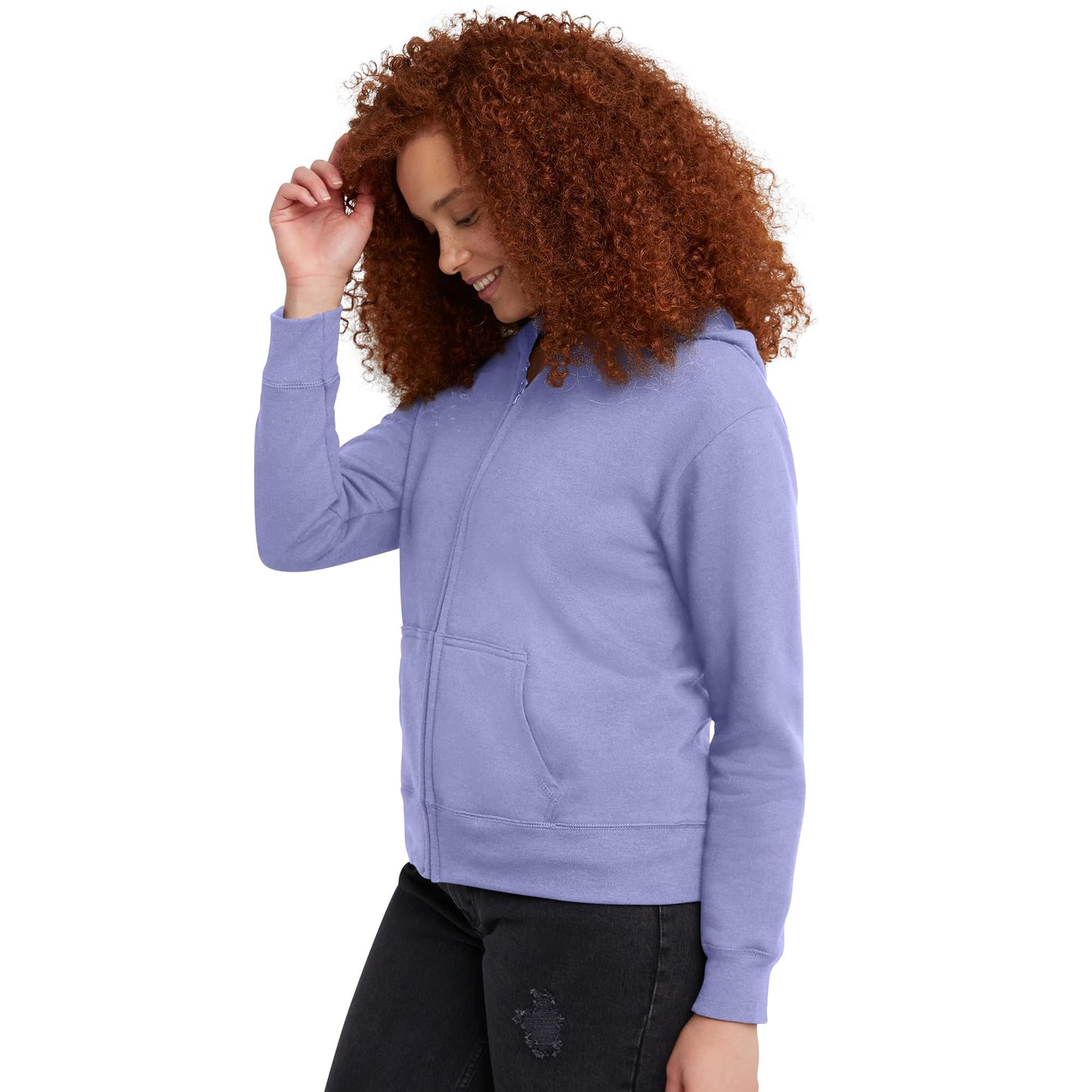 Hanes Women's Hoodie, Ecosmart Fleece Full-zip Hoodie, Zip-up Hooded Sweatshirt