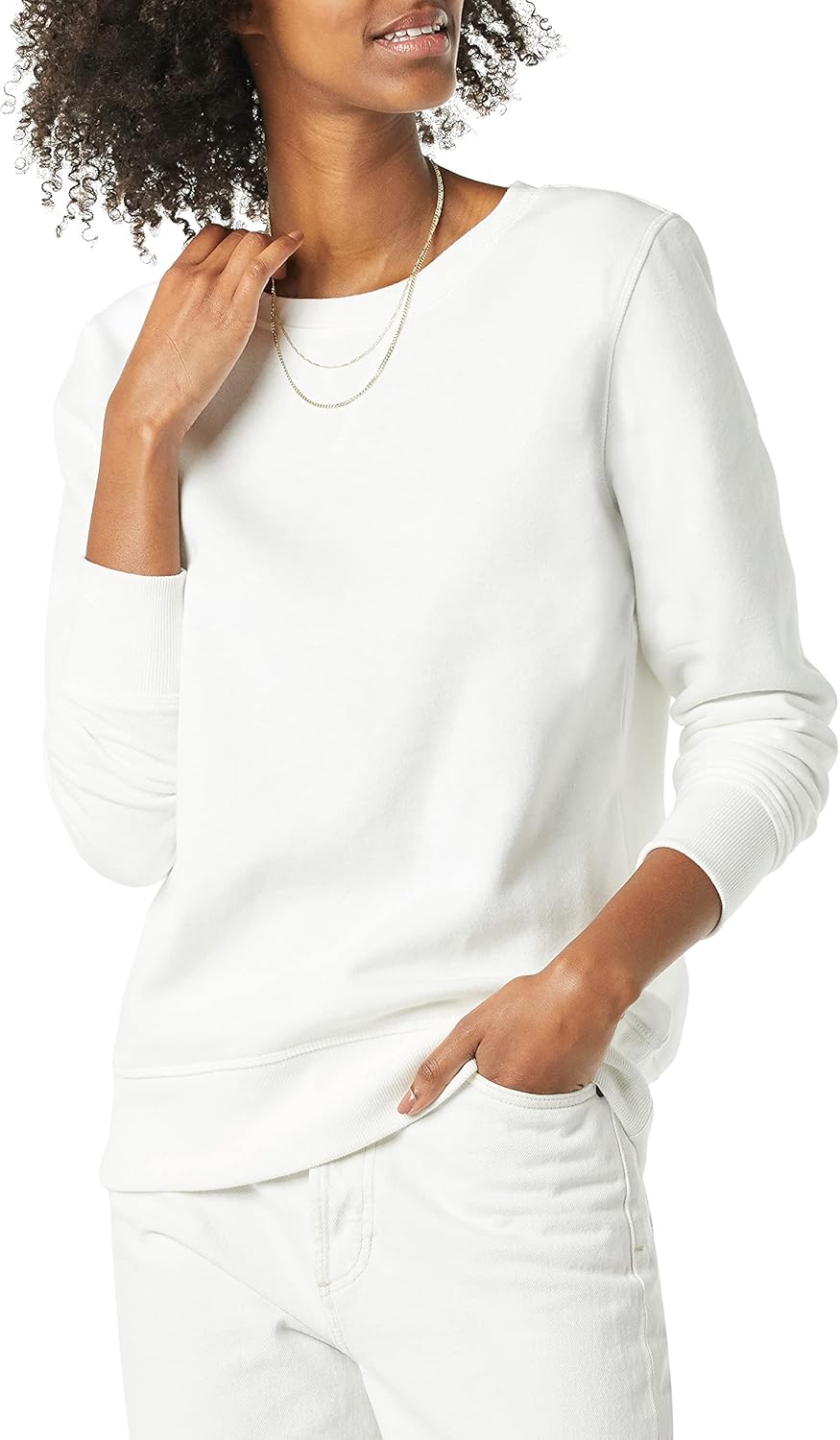 Amazon Essentials Women's Fleece Crewneck Long Sleeve Pullover Sweatshirt (Available in Plus Size)