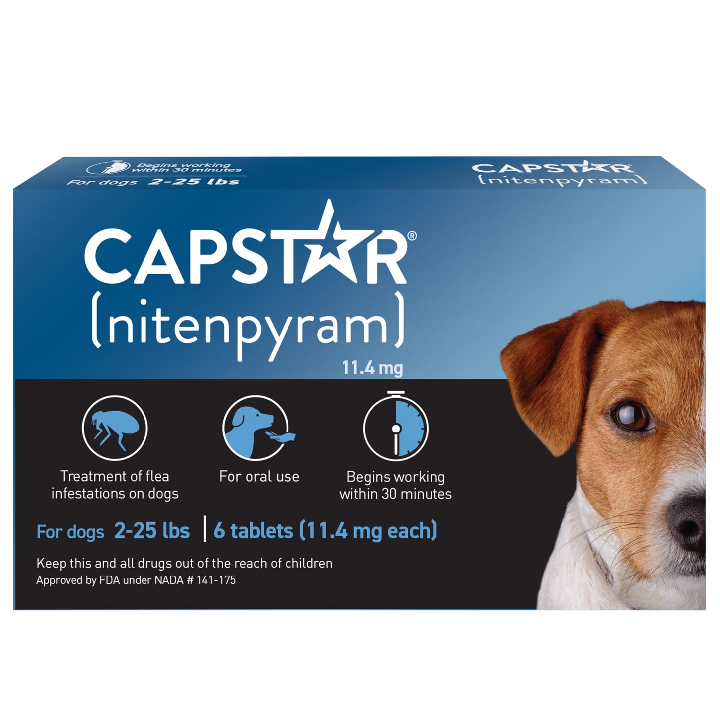 CAPSTAR Oral Flea Treatment for Dogs, Fast Acting Tablets Start Killing Fleas in 30 Minutes, Medium & Large Dogs (Over 25 lbs), 6 Doses