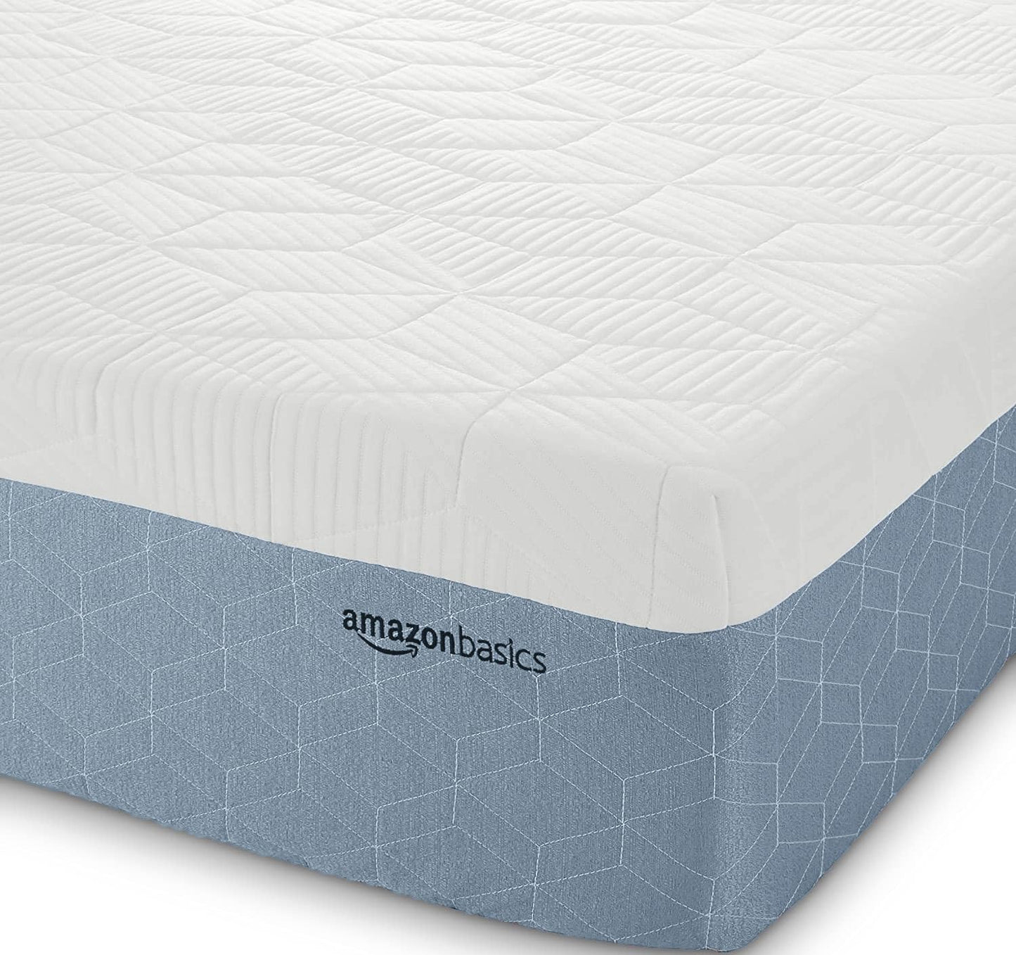 Amazon Basics Cooling Gel Memory Foam Mattress, Medium-Firm, Body Contouring, CertiPUR-US Certified Foam, King Size, 80 x 76 x 12 inches, White/Gray