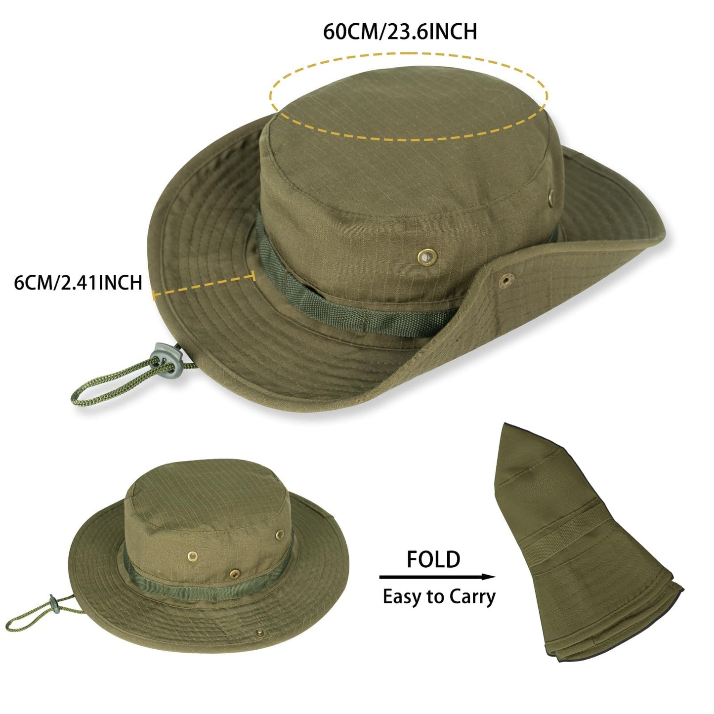 Sun Hats for Men Women Boonie Hat UPF 50+ Bucket Hat Wide Brim UV Protection Fishing Hiking Safari Outdoor Hats