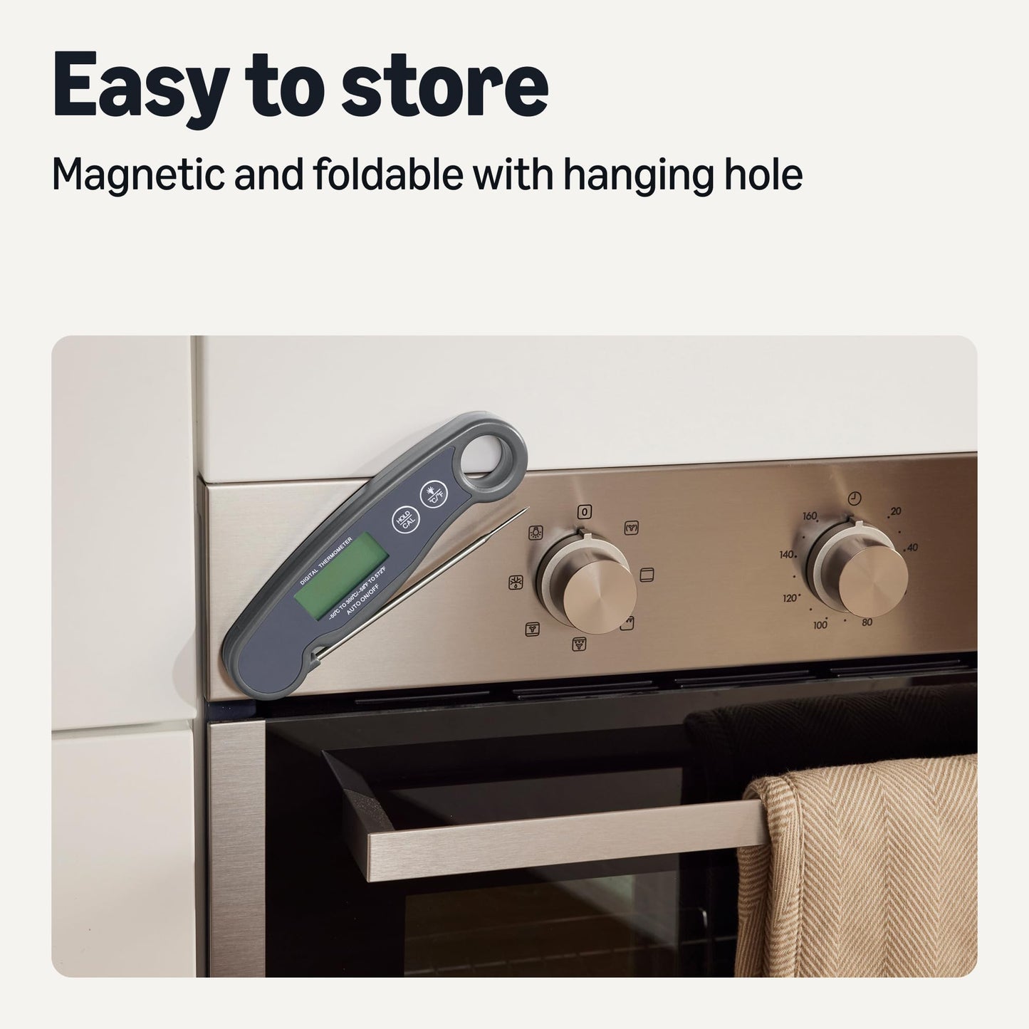 Amazon Basics Instant Read Digital Meat Thermometer, Water-Resistant