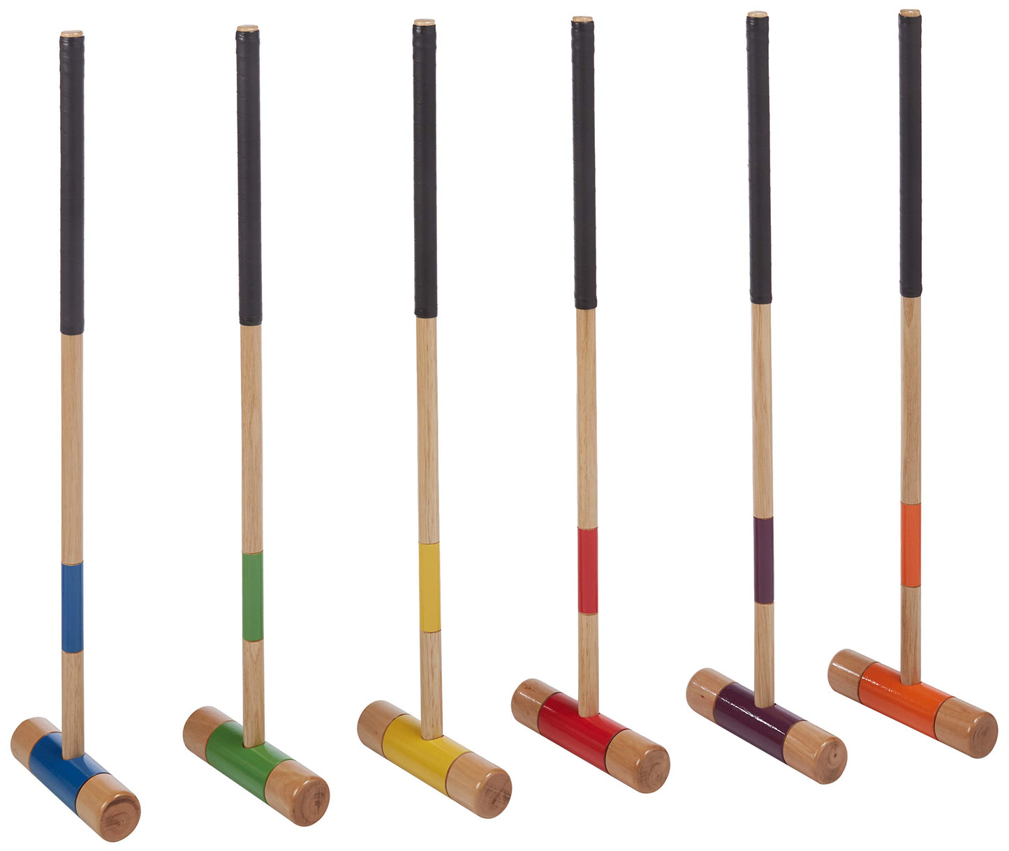 Amazon Basics Six Player Croquet Set with Wooden Mallets and Carry Case, Portable Party Game, Black