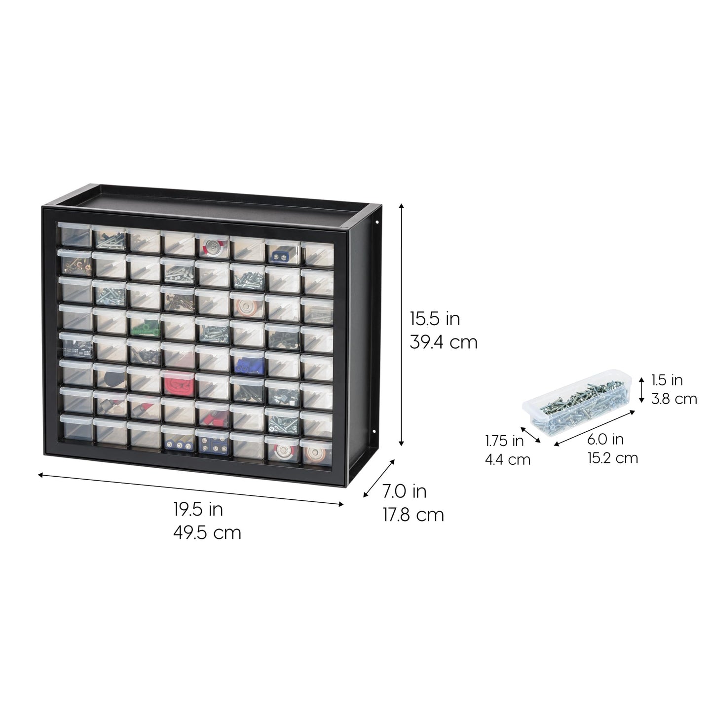 IRIS USA Screw Tool Organizer Small Parts Cabinet Chest, 44-Drawer Hardware Electronics Nuts Bolts Storage Drawers Organization Toolbox Garage Craft Business Teacher Beads Scrapbook Art Hobby - Black