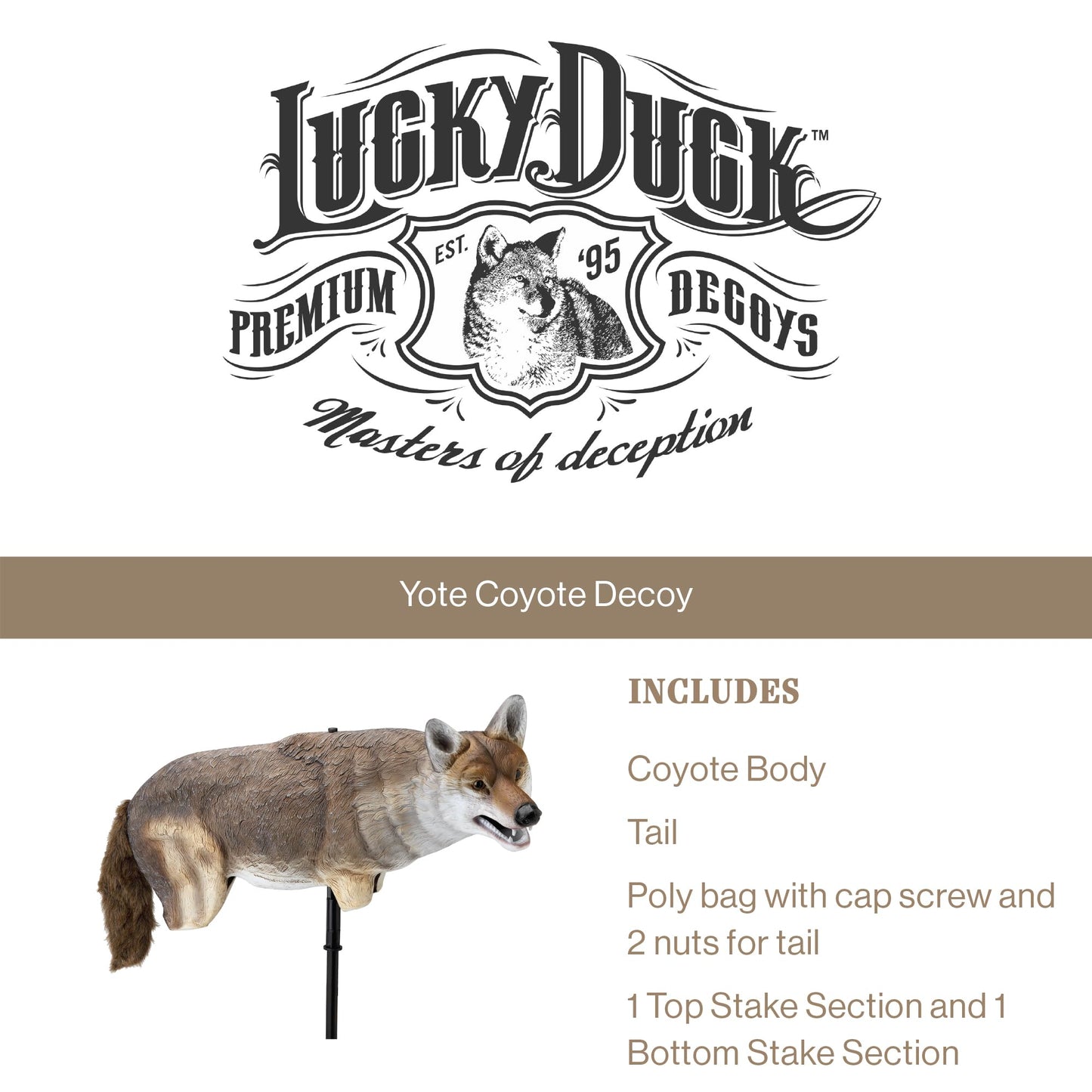 Lucky Duck Yote Coyote Decoy