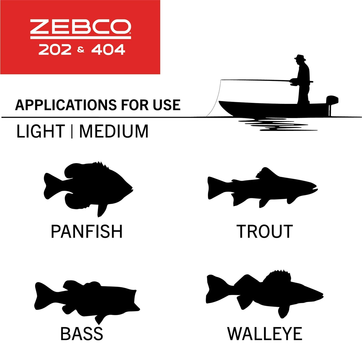 Zebco 202 & 404 Spincast Reels and Fishing Rod Combos (2-Pack), 5-Foot 6-Inch 2-Piece Fishing Pole, Size 30 and 40 Reels, Right-Hand Retrieve, Pre-Spooled with 10 lb and 15 lb Cajun Line, Black/Red