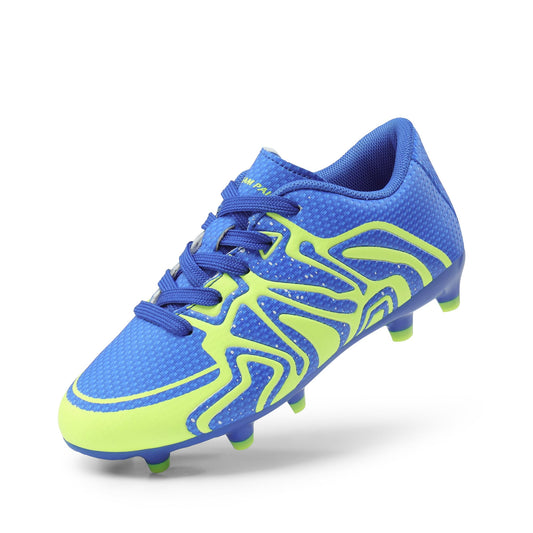 DREAM PAIRS Boys Girls Soccer Cleats Youth Firm Groud Baseball Cleats Sport Athletic Outdoor Trainning Football Shoes for Little/Big Kid,Size 13 Little Kid,Royal/Lemon/Green/Silver,160472-K