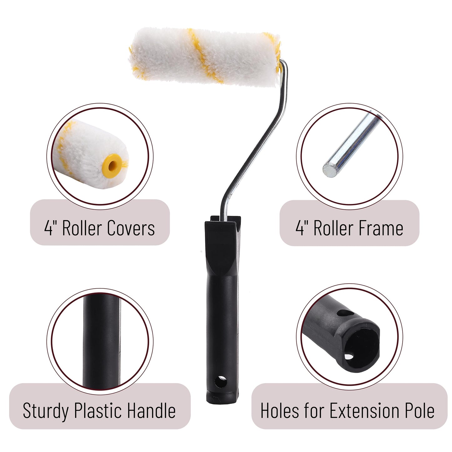 Bates Paint Roller - Paint Brush, Paint Tray, Roller Paint Brush, 11 Piece Home Painting Supplies, Foam Brush, House Painting Tray, Painting Tools, Roller and Paint Brushes, Interior Paint Brushes