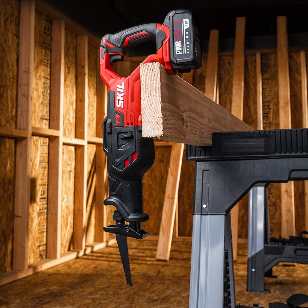 SKIL 20V Compact Reciprocating Saw Includes 2.0Ah PWR CORE 20 Lithium Battery and Charger - RS582902