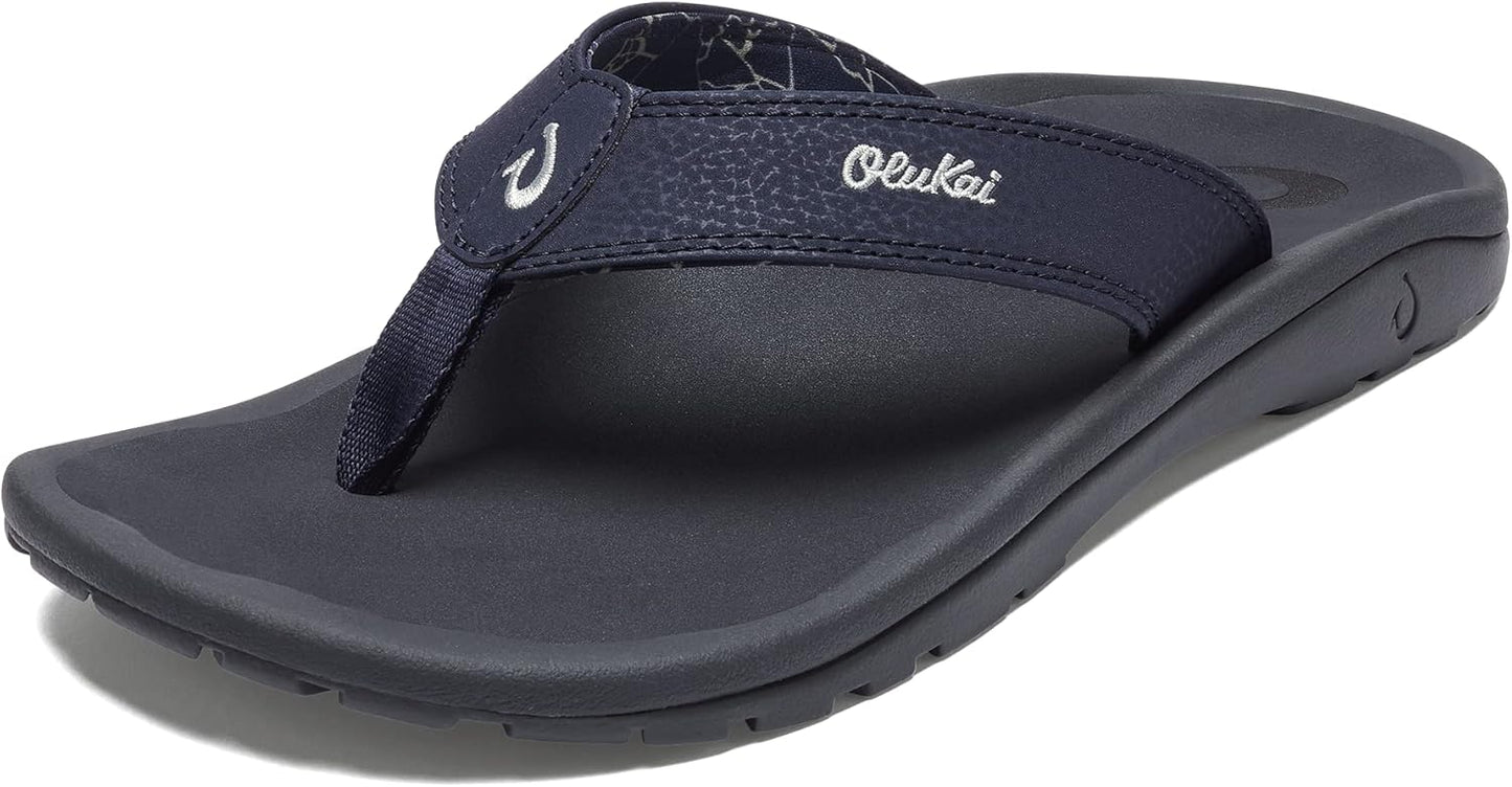 OLUKAI Ohana Men's Beach Sandals, Water Resistant Flip Flops, Arch Support & Comfort Fit, Lightweight & Durable, Enhanced Grip & Traction