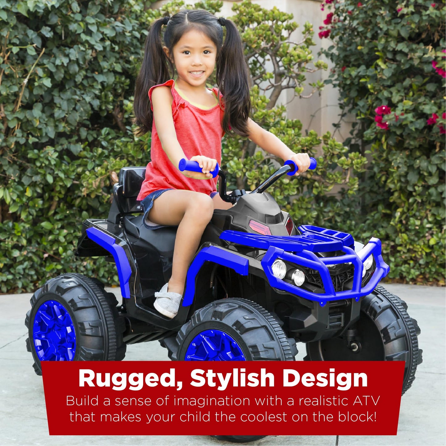 Best Choice Products 12V Kids Ride-On Electric ATV, 4-Wheeler Quad Car Toy w/Bluetooth Audio, 3.7mph Max Speed, Treaded Tires, LED Headlights, Radio - Black