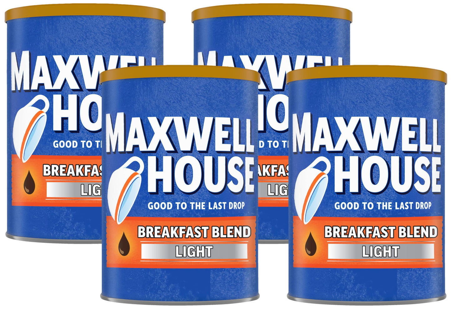 Maxwell House Breakfast Blend Mild Roast Ground Coffee, 38.8 oz Canister