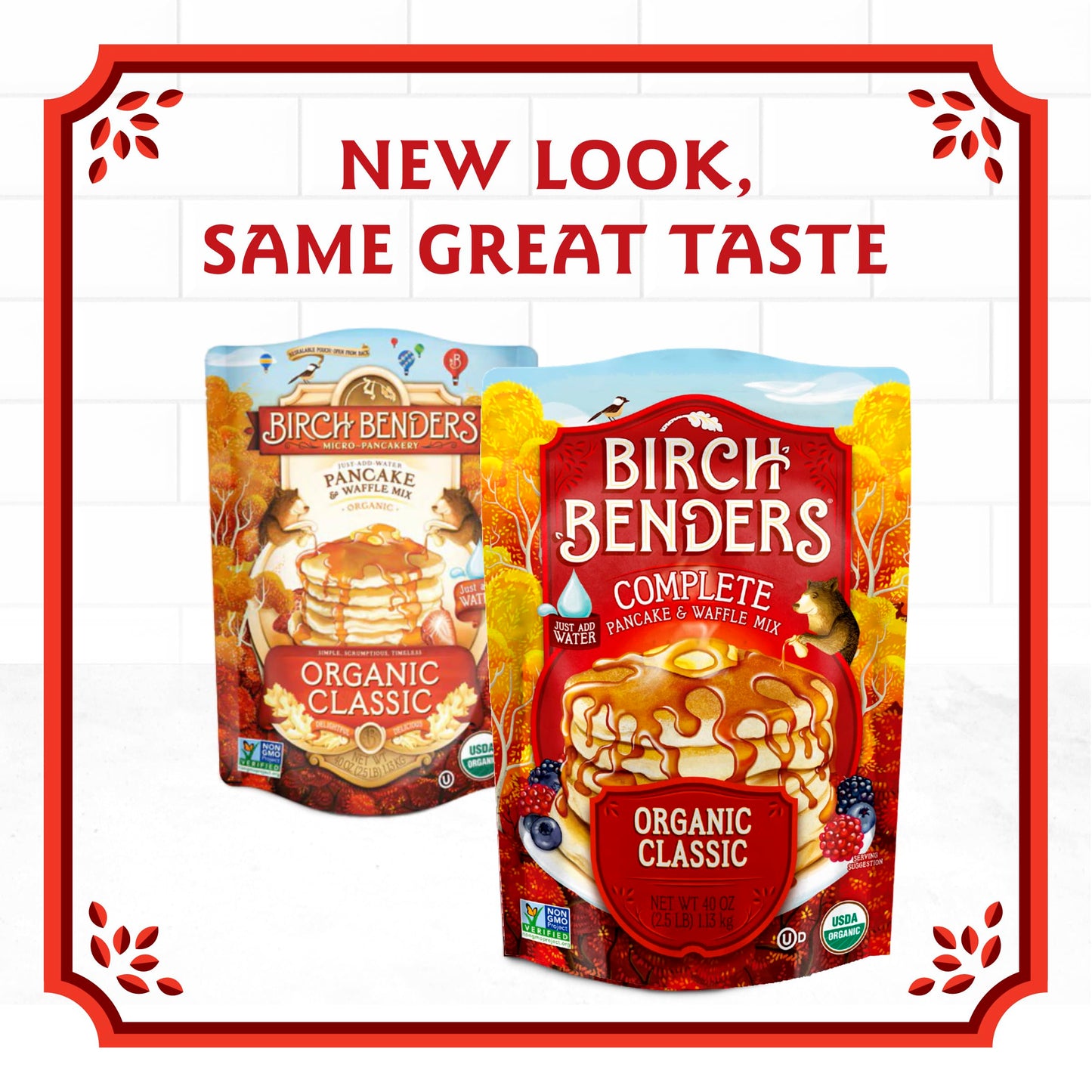 Organic Pancake and Waffle Mix, Classic Recipe by Birch Benders, Whole Grain, Non-GMO, Just Add Water, 16oz (Packaging may vary)