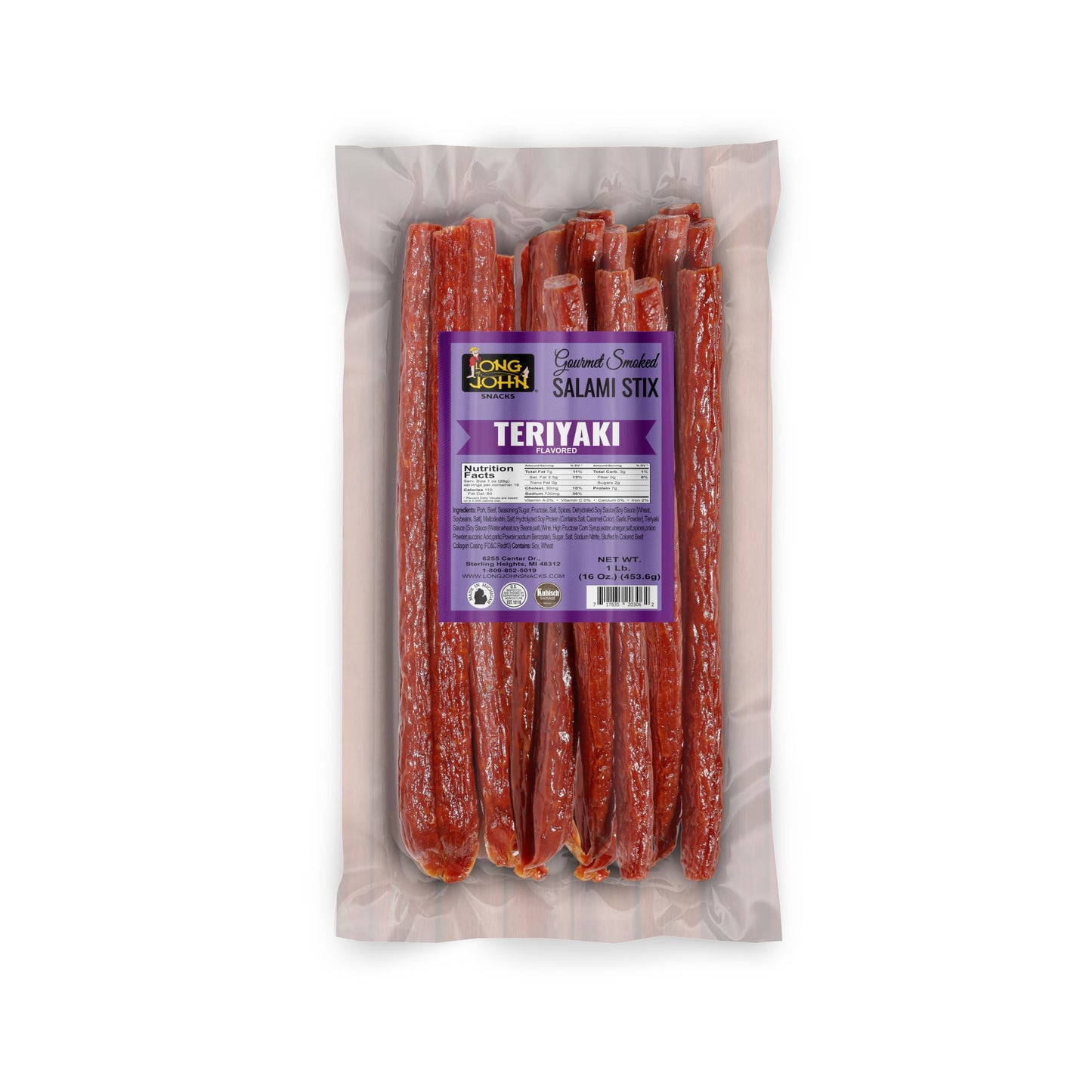 Long John Snacks Italian Style Dried Salami Stix – Premium Italian Blend Hand Crafted Pork & Beef Cuts – Gluten-Free, Bold Flavor & Low Heat – Smoked & Italian-Style Dried to Perfection - 16oz.