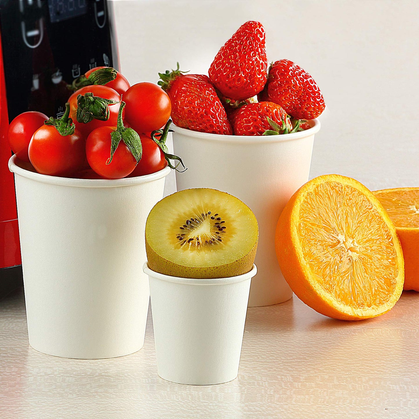 TashiBox 12 oz White Hot Drink Paper Cups - 120 Count - Disposable Paper Coffee Cups