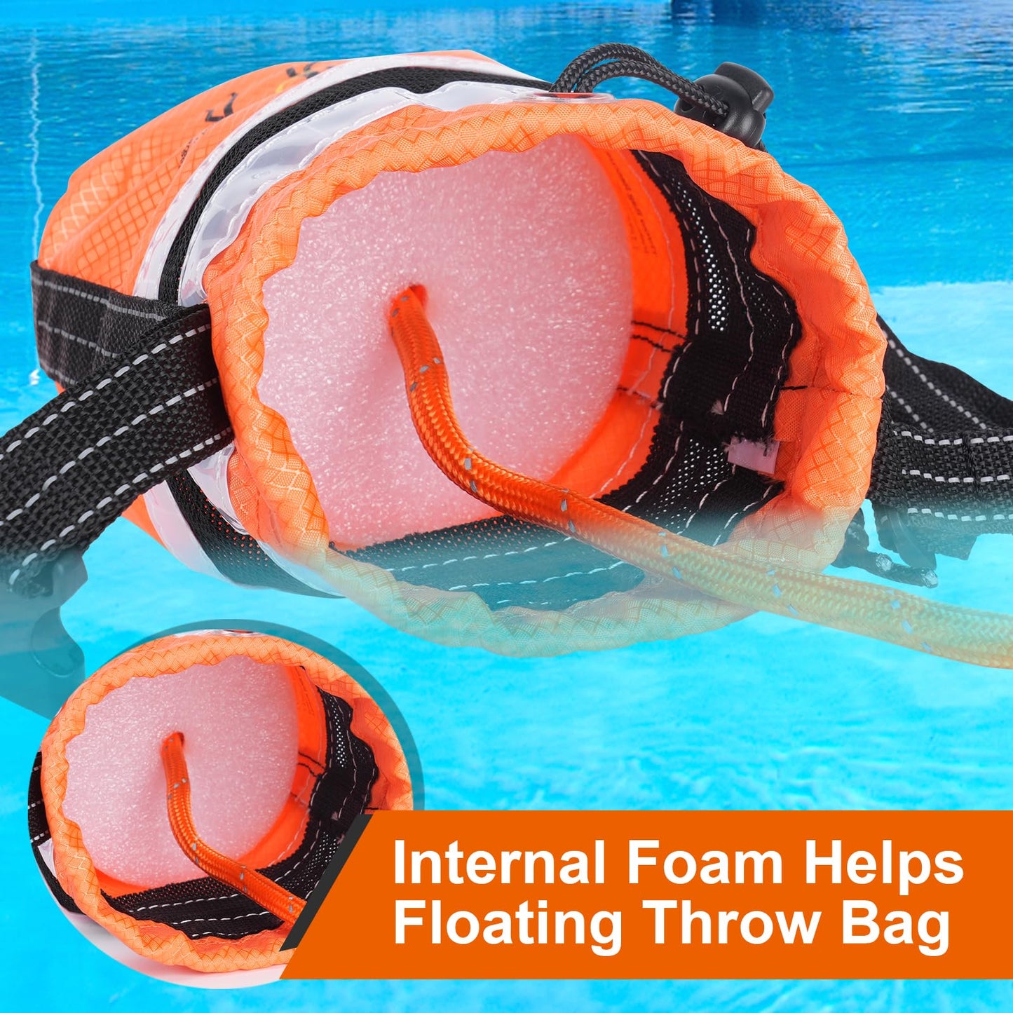 Water Rescue Throw Bag - 3/10 Inch Rope with 50FT /70FT/100FT Length Up to 1900lbs Tensile Strength Throwable Flotation Device - Emergency Safety Equipment for Kayak Raft Boat
