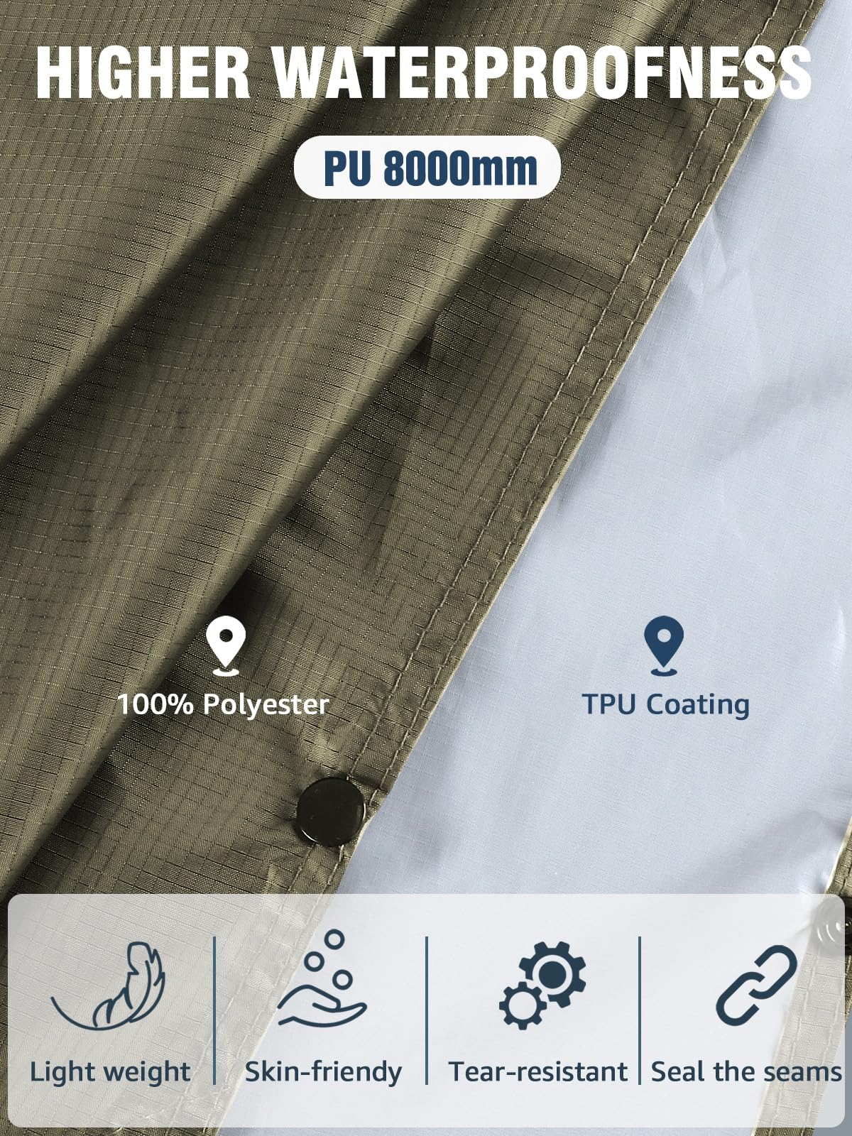 ANYOO Hooded Rain Poncho for Adults Waterproof Lightweight Rain Coat for Men Women Reusable Rain Jacket for Emergency Outdoor