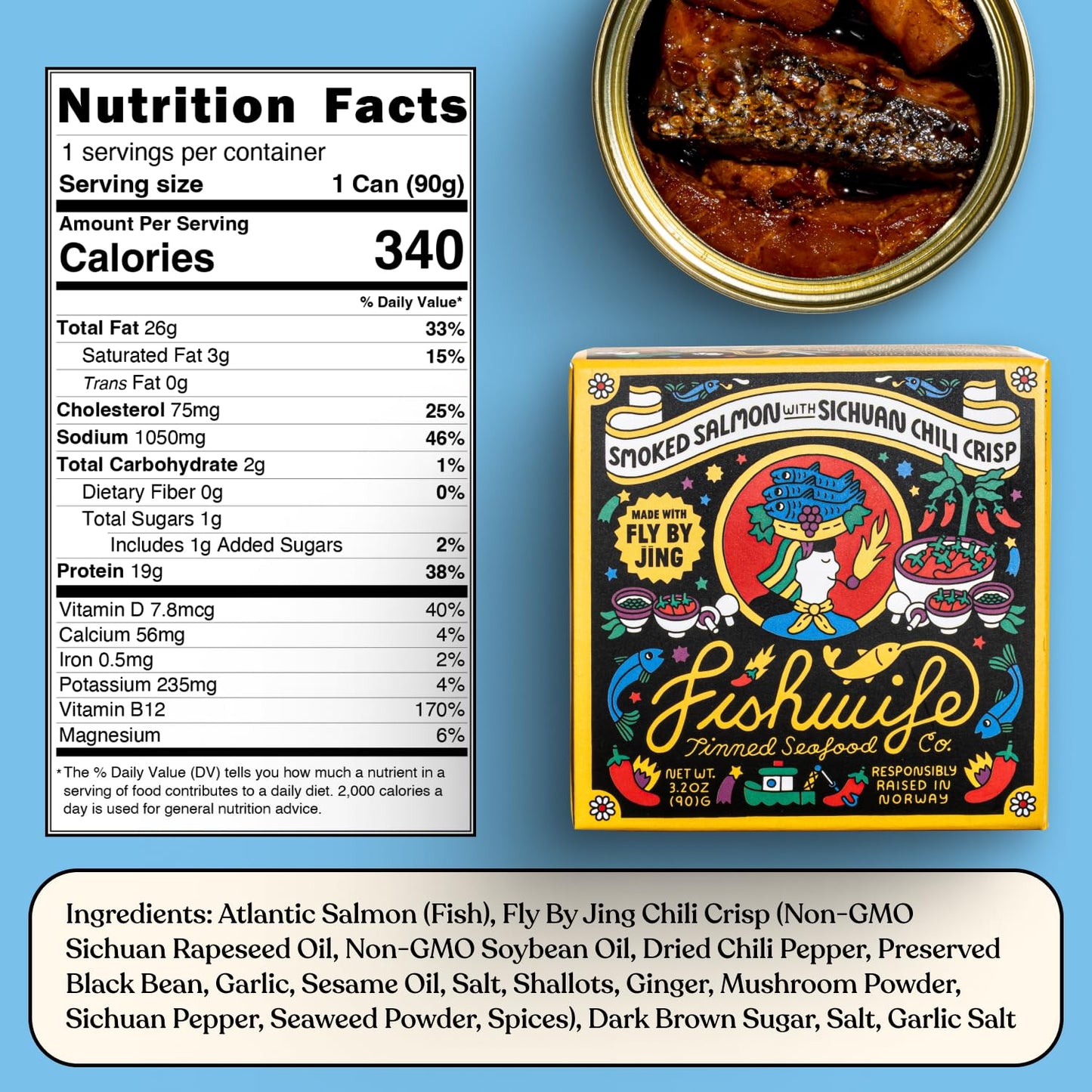 Fishwife Starter 7-Pack (Variety of Tinned Seafood including Smoked Salmon, Rainbow Trout, Sardines, Tuna & More!) | Gluten Free, High Protein | Hand-Packed