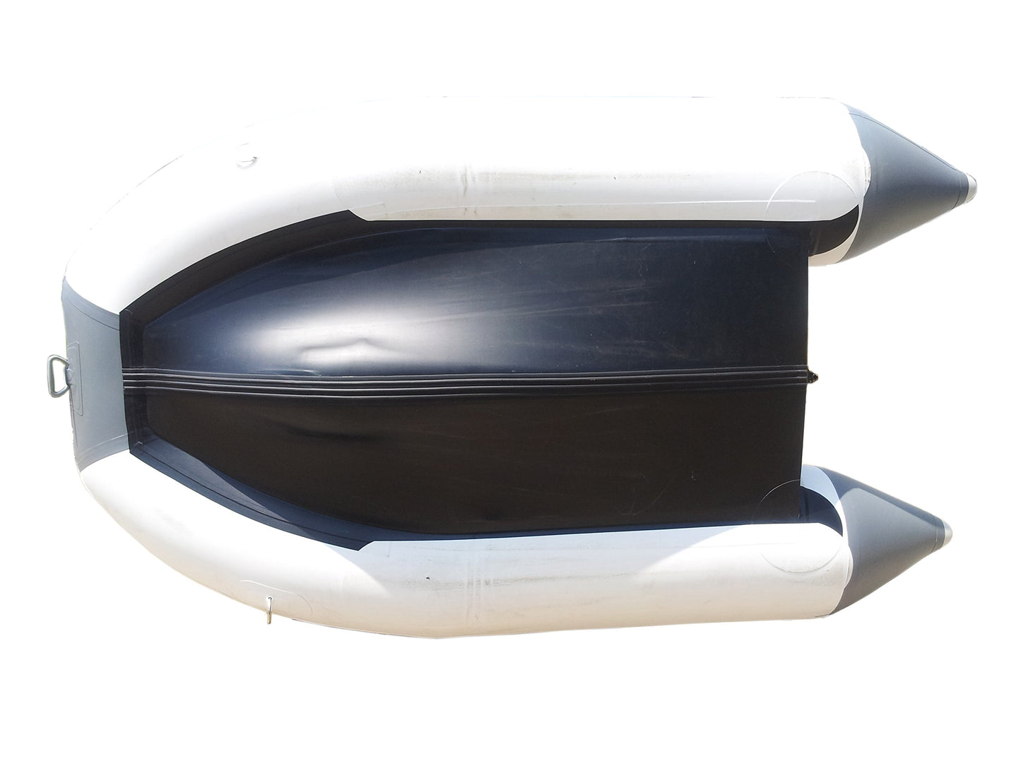 10ft 6in Newport Model Inflatable Dinghy Boat Transom Sport Tender - 5 Person - 15HP USCG Rated, White/Gray
