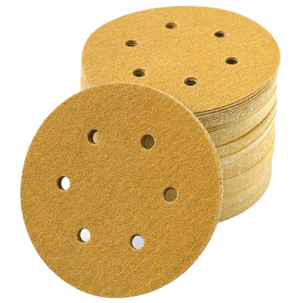 6-Inch 6-Hole Hook and Loop Sanding Discs 600-Grit, Random Orbital Sandpaper for Automotive and Woodworking, 100-Pack