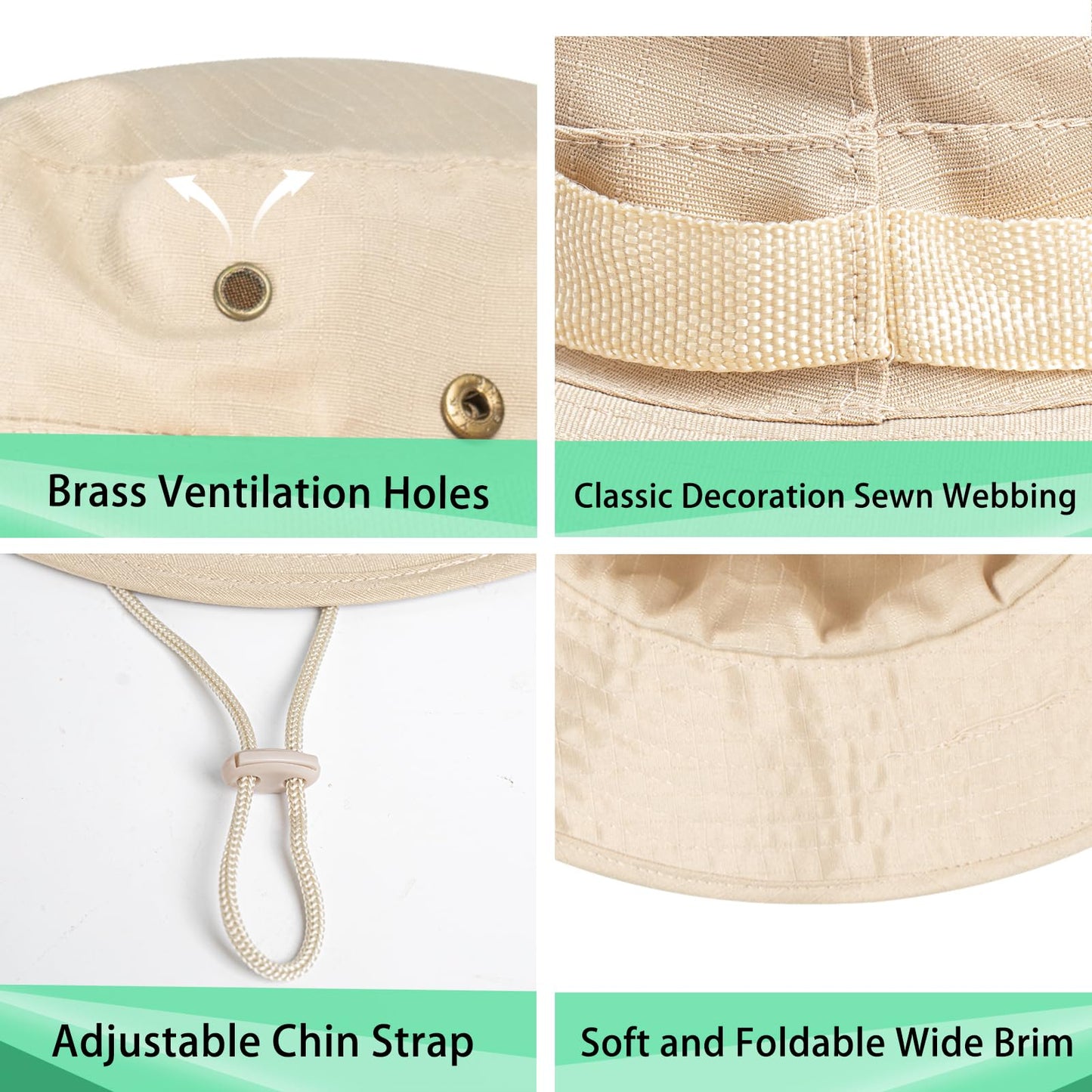 Sun Hats for Men Women Boonie Hat UPF 50+ Bucket Hat Wide Brim UV Protection Fishing Hiking Safari Outdoor Hats