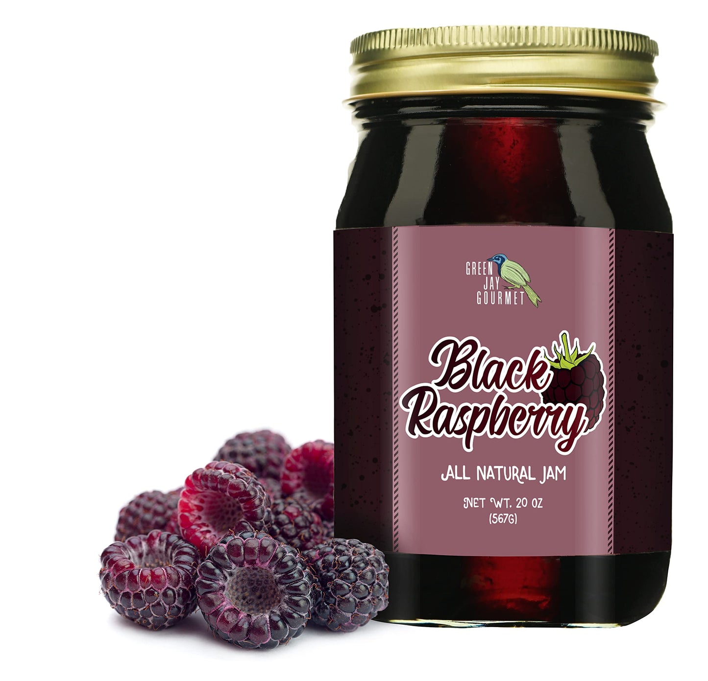 Green Jay Gourmet Spicy Jam Variety Pack - All-Natural Raspberry Jalapeno Jam, Strawberry Jalapeno Jam, Blackberry Jalapeno Jam - Vegan, Gluten-free Jam - No Preservatives - USA Made - 3 x 20 Ounces