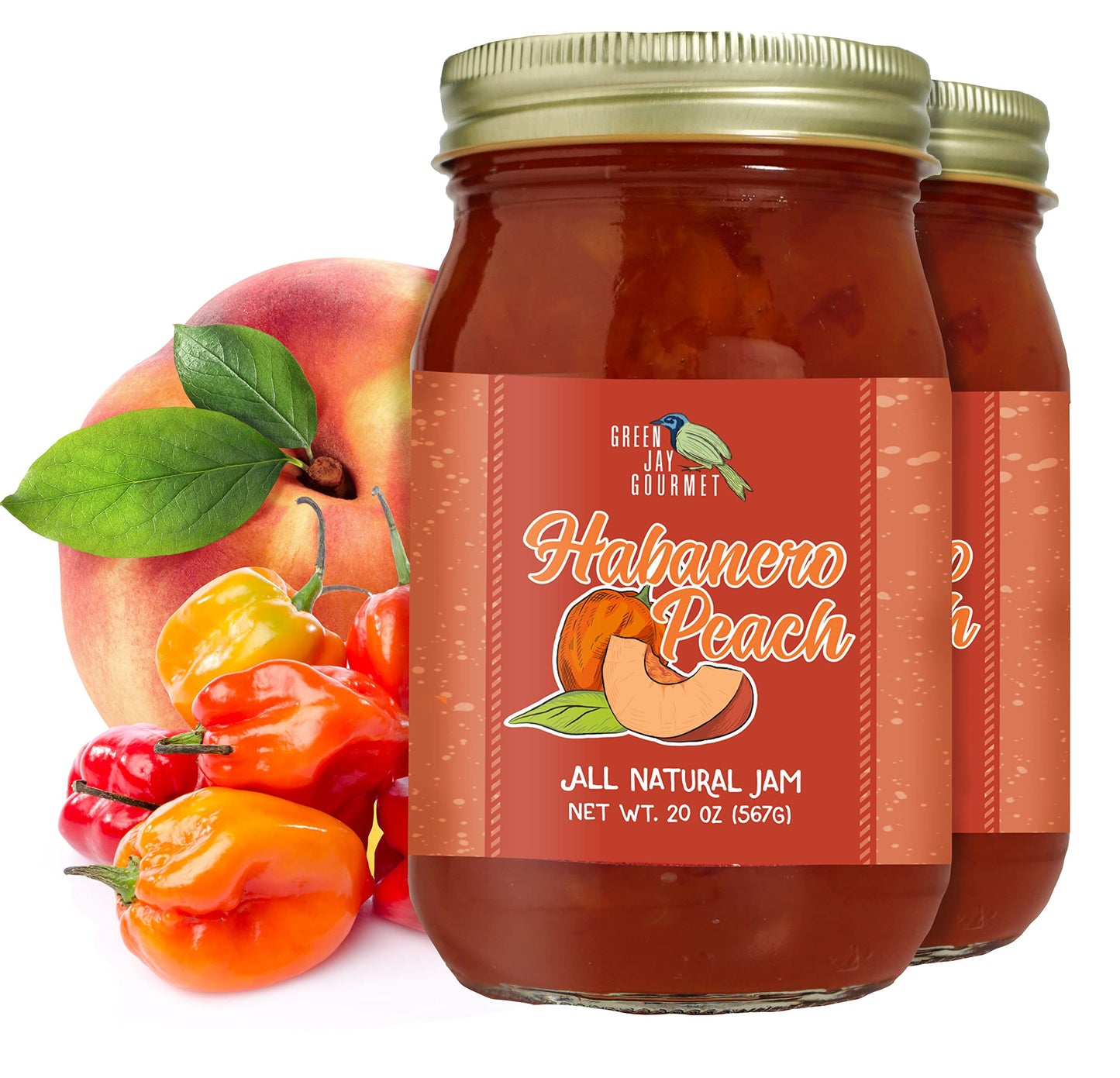 Green Jay Gourmet Spicy Jam Variety Pack - All-Natural Raspberry Jalapeno Jam, Strawberry Jalapeno Jam, Blackberry Jalapeno Jam - Vegan, Gluten-free Jam - No Preservatives - USA Made - 3 x 20 Ounces