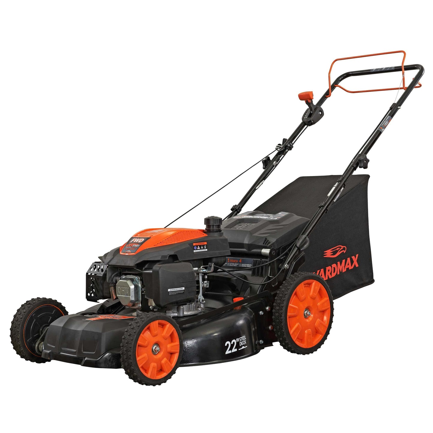 YARDMAX 22 in. 201cc Select PACE 6 Speed CVT High Wheel FWD 3-in-1 Gas Walk Behind Self Propelled Lawn Mower, Black (YG2860)