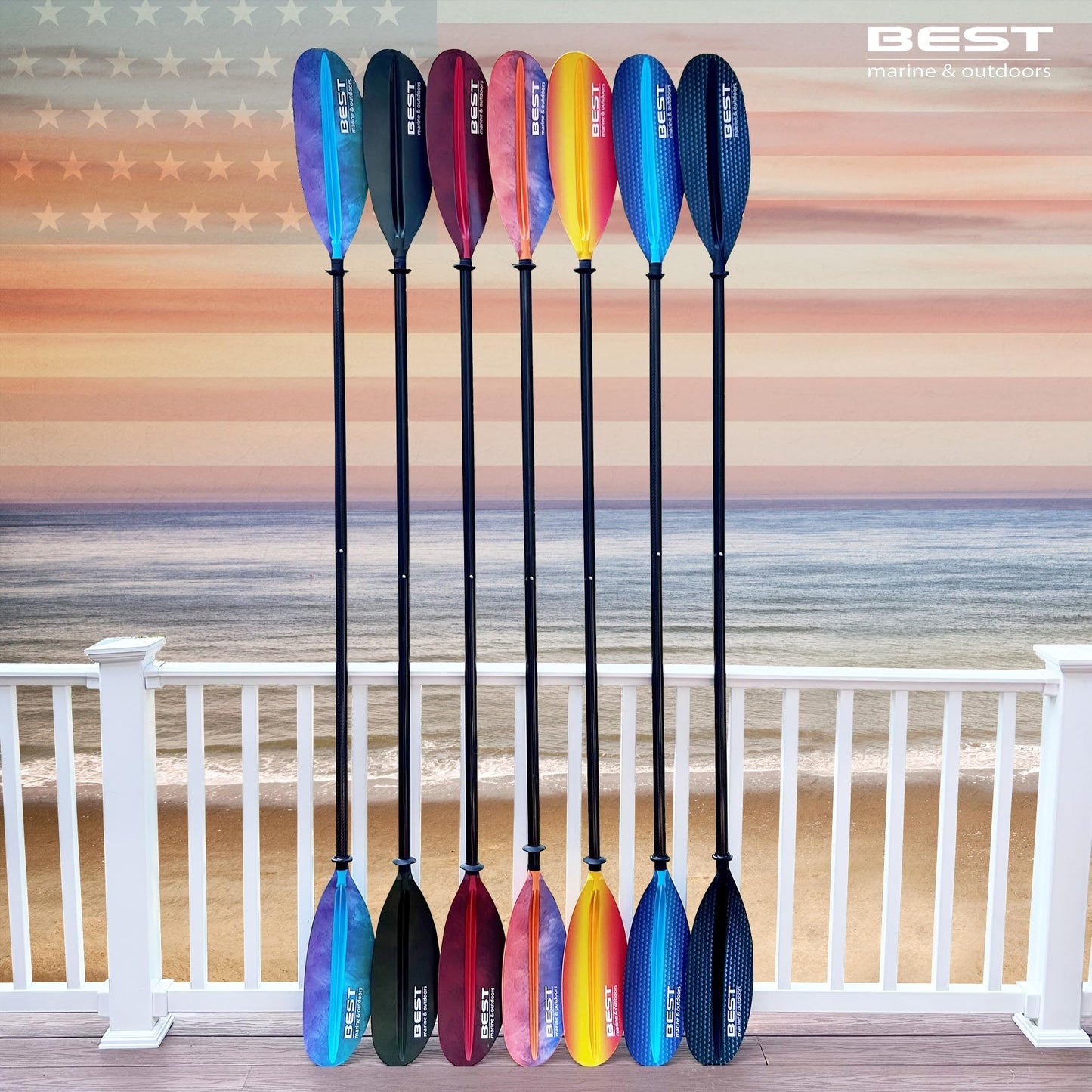 Best Marine and Outdoors Kayak Paddle, Carbon Fiber Shaft & Fiberglass Reinforced Polypropylene Blades, 220cm, 234cm, 250cm, Lightweight Kayak Paddles for Adults (Blue Prism, 234 CM)