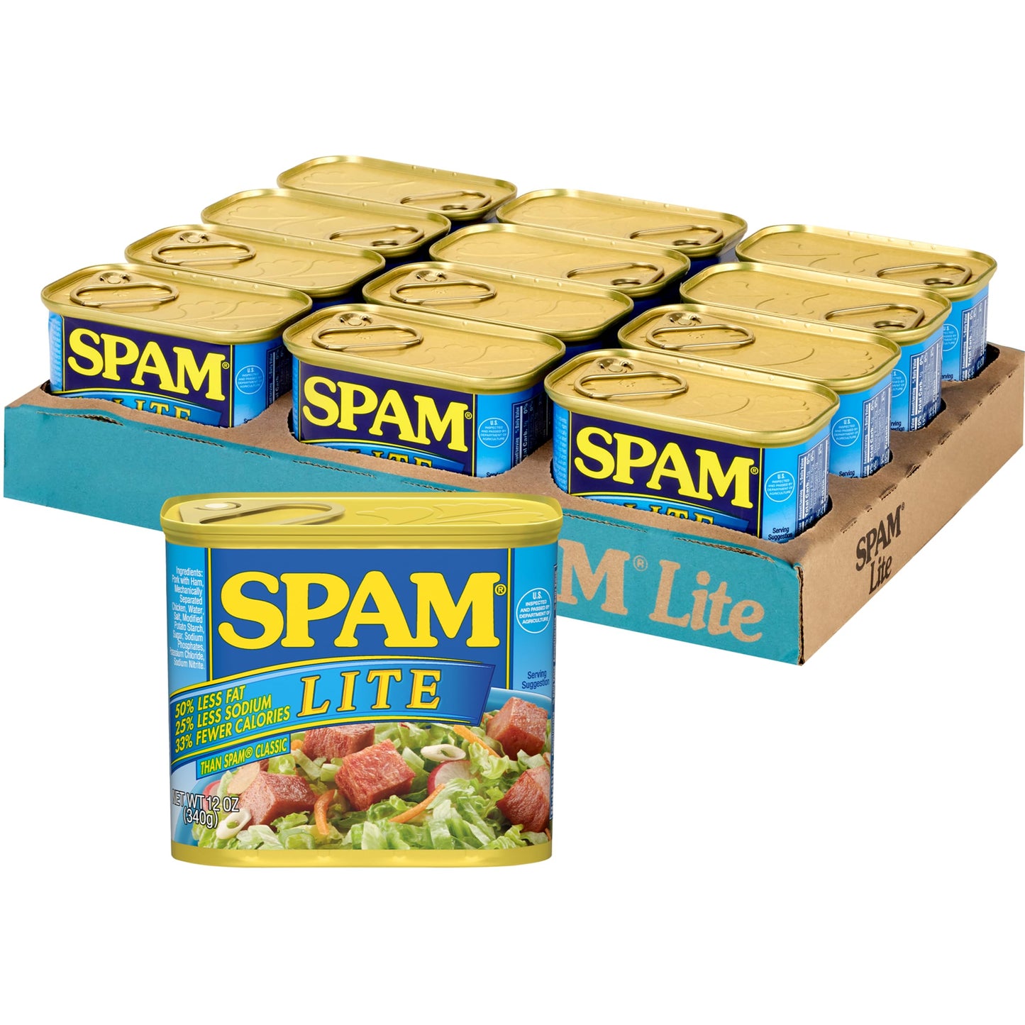 SPAM 25% Less Sodium, 7 oz. can (12-pack)